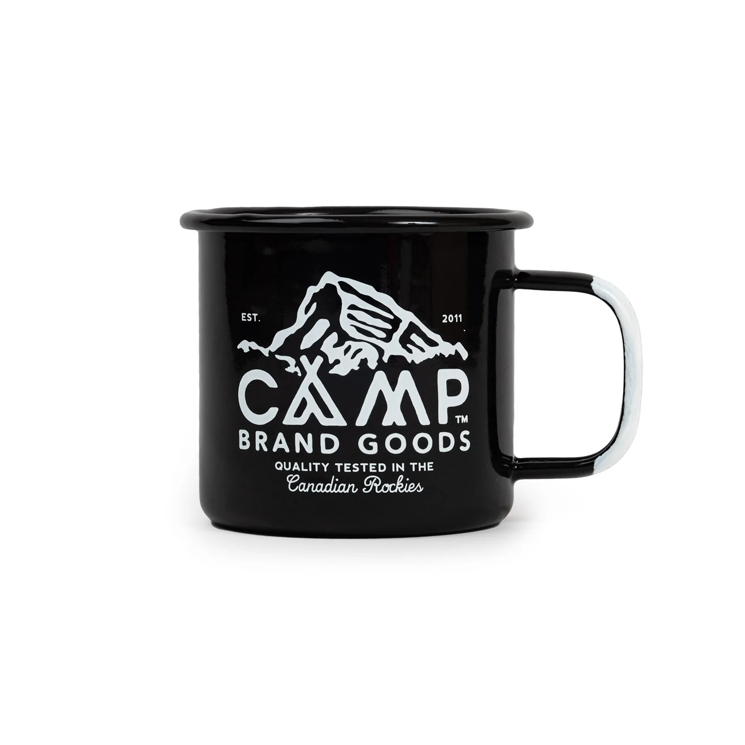 Camp Brand Goods Peak Logo enamel mug - black