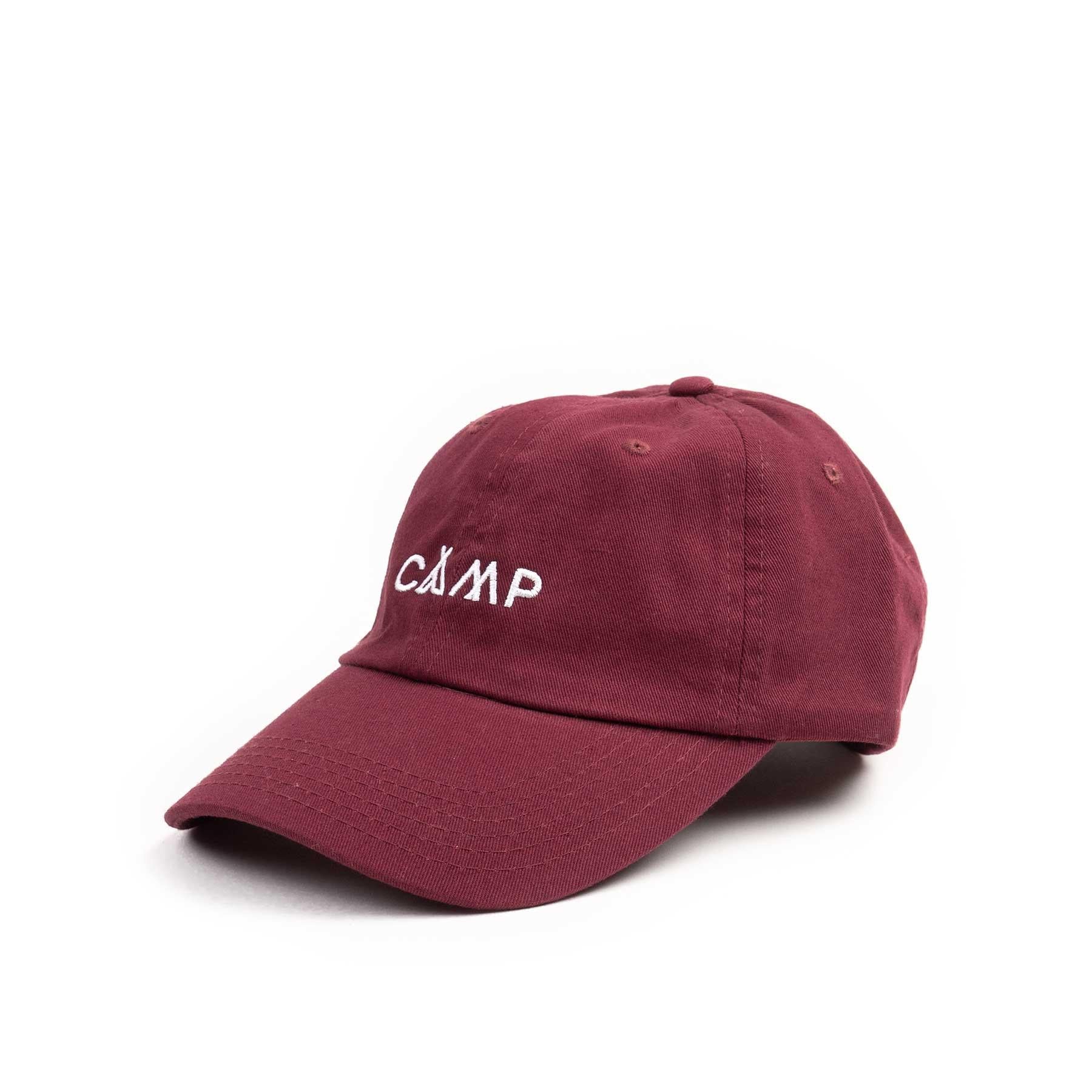 Camp Wordmark dad hat, maroon