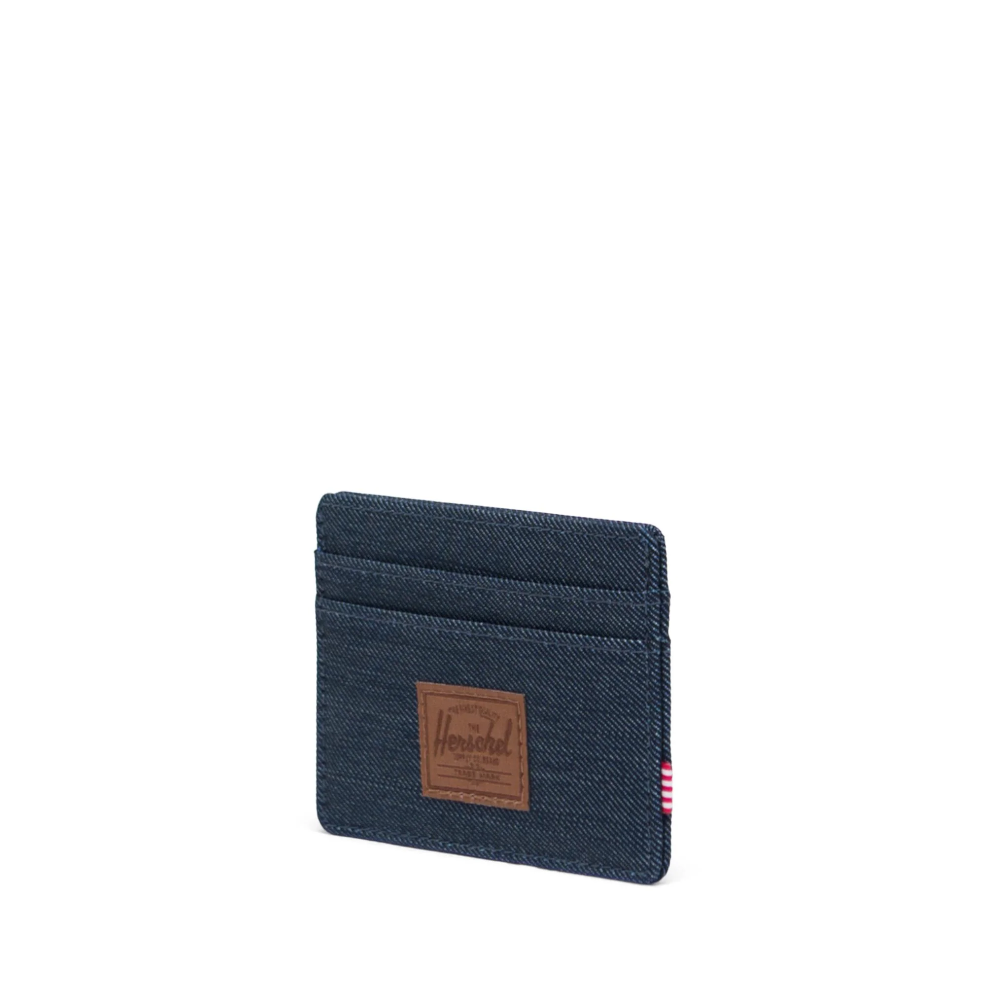 Herschel Charlie wallet, indigo denim crosshatch/saddle brown - Image 3
