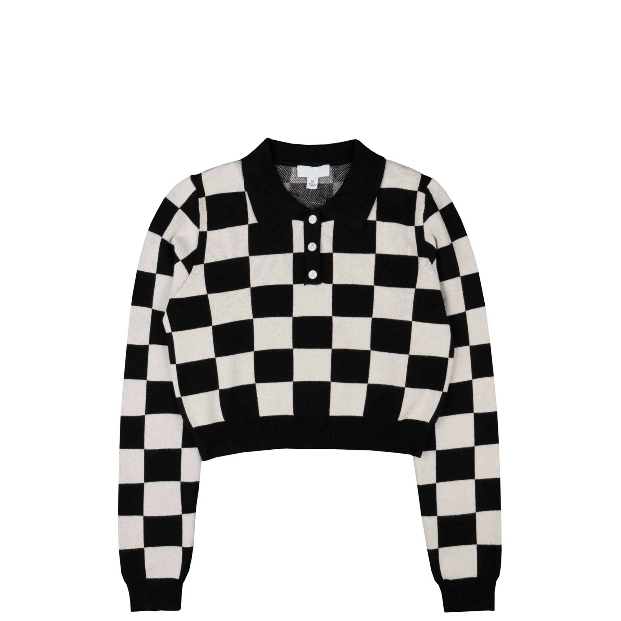 Womens Check Top Cropped Sweater