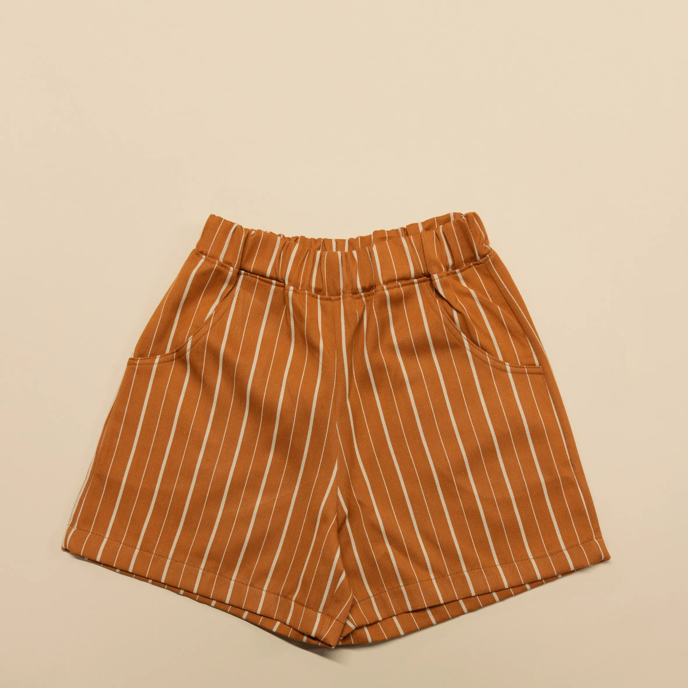 CUB Alia Shorts, copper & cream stripe