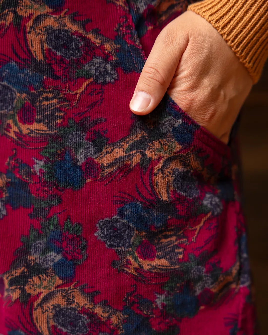 CUB Brett Pants, floral corduroy - Image 2