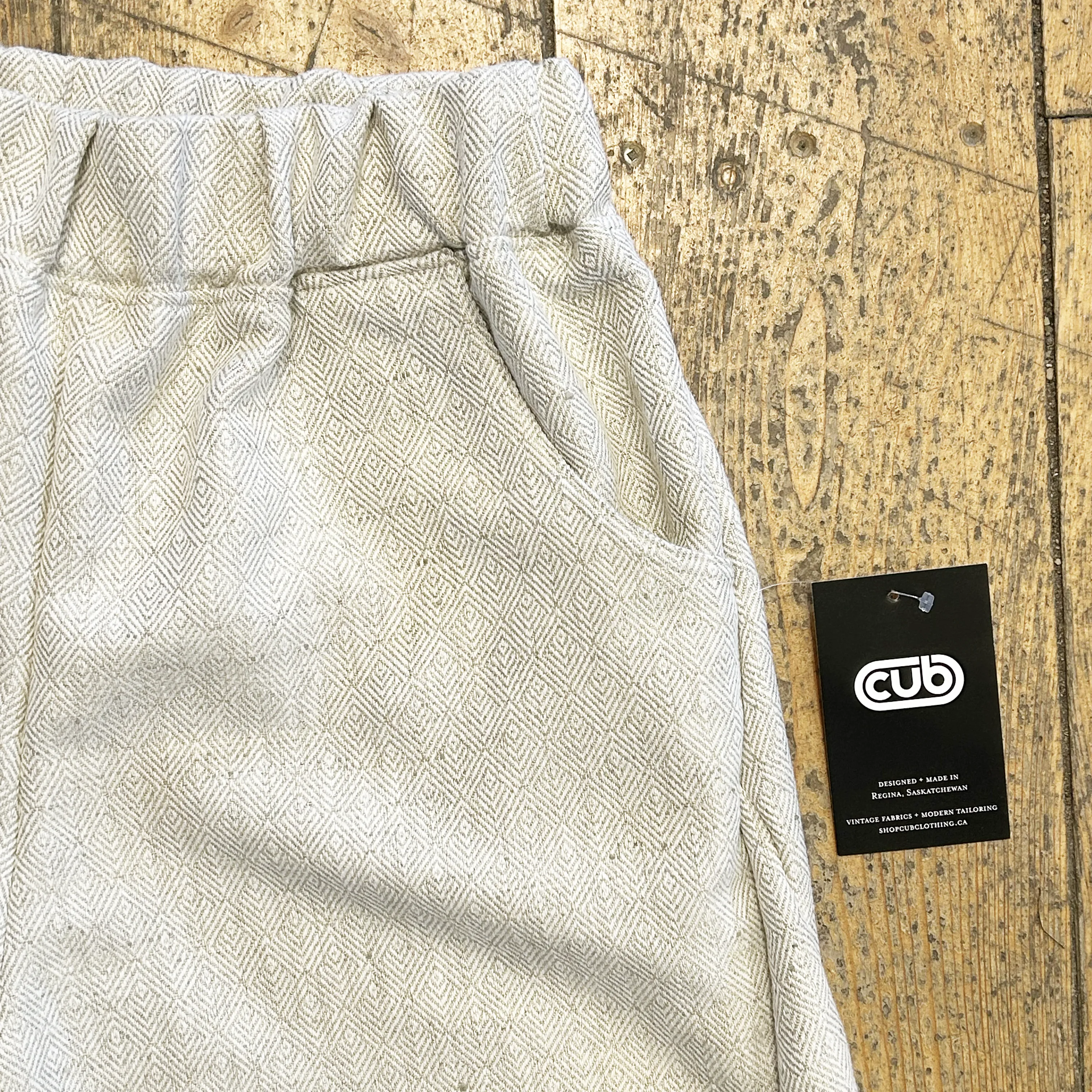 CUB Brett Pants, light grey diamond tweed - Image 2