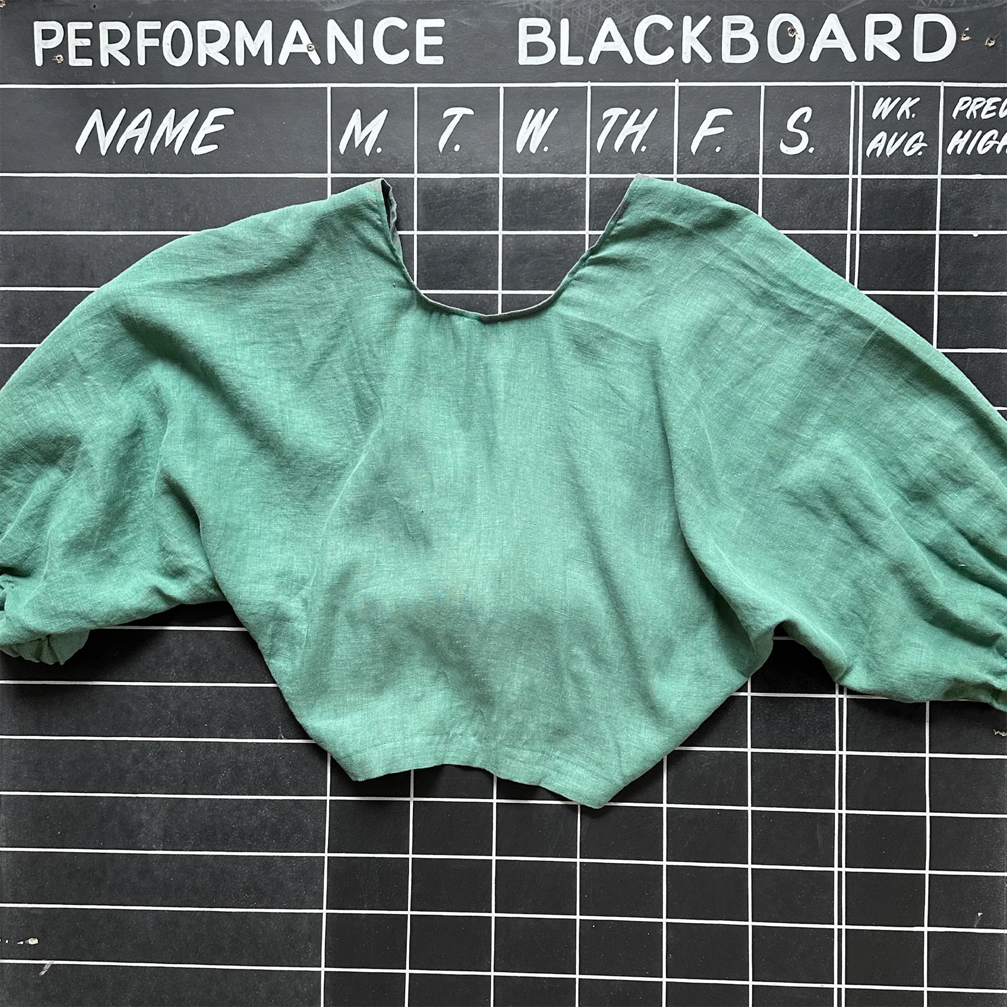 CUB Wrap Top, moss linen - Image 2