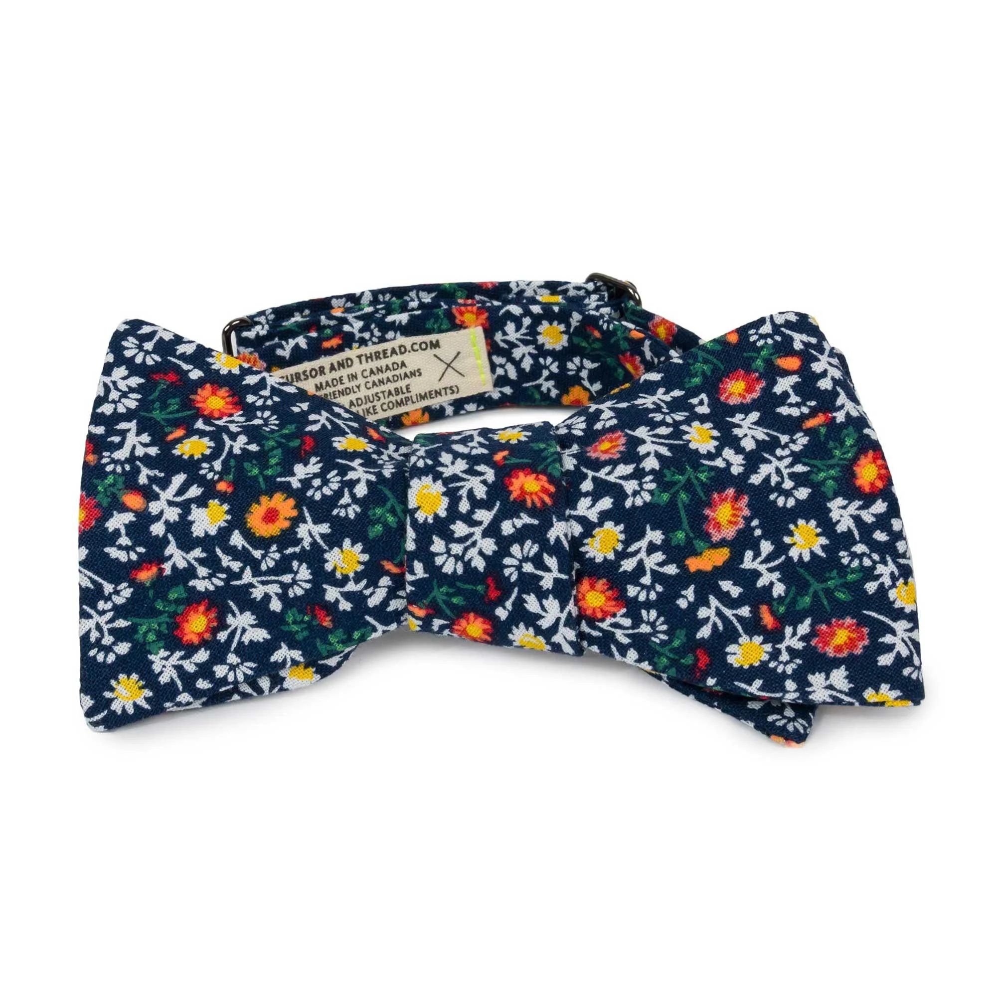 Cursor & Thread Marigold Navy Floral Bow Tie