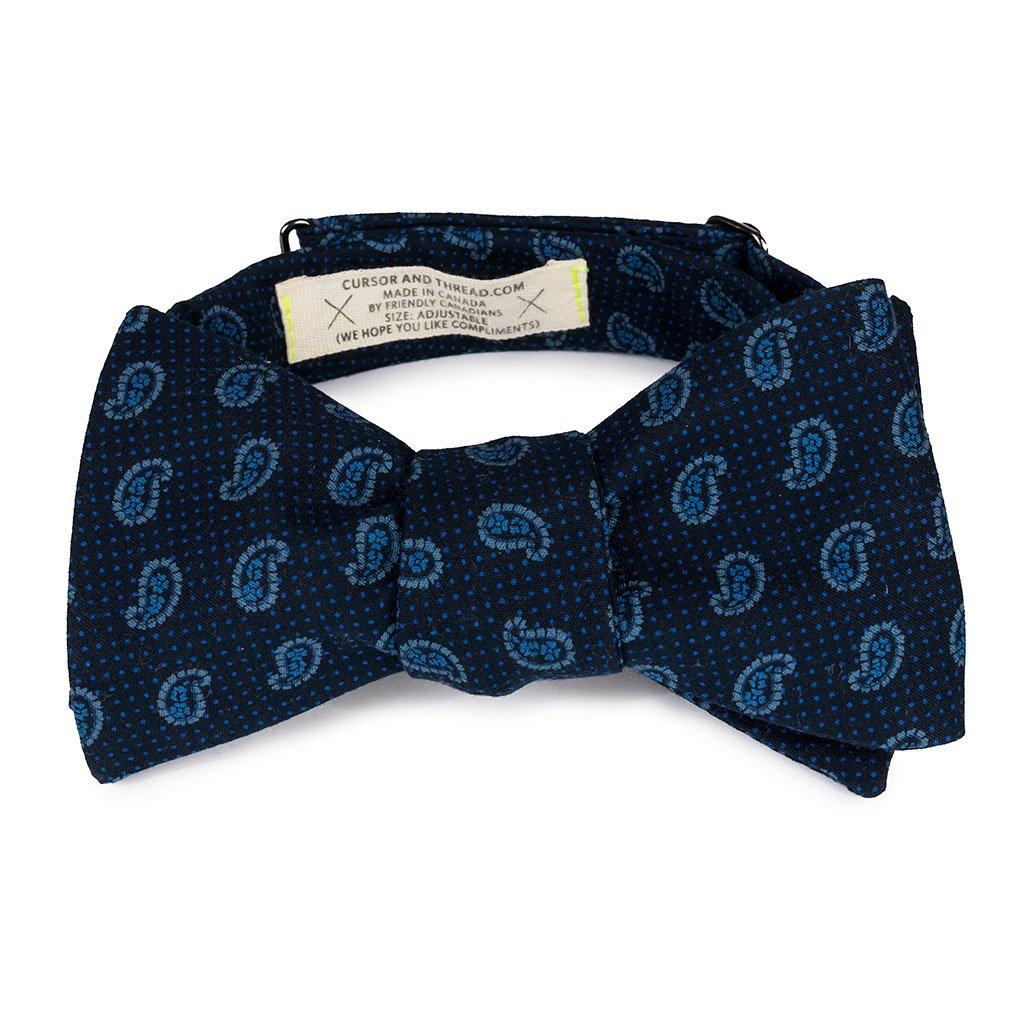 Cursor & Thread cotton bow tie - navy paisley print