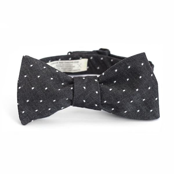 Cursor & Thread Henry bow tie - black dot chambray
