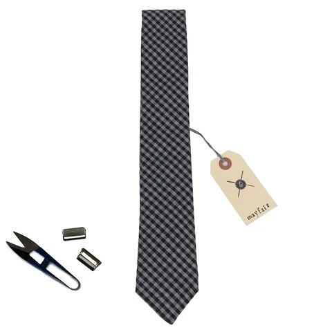 Cursor & Thread Mayfair neck tie - black/grey check