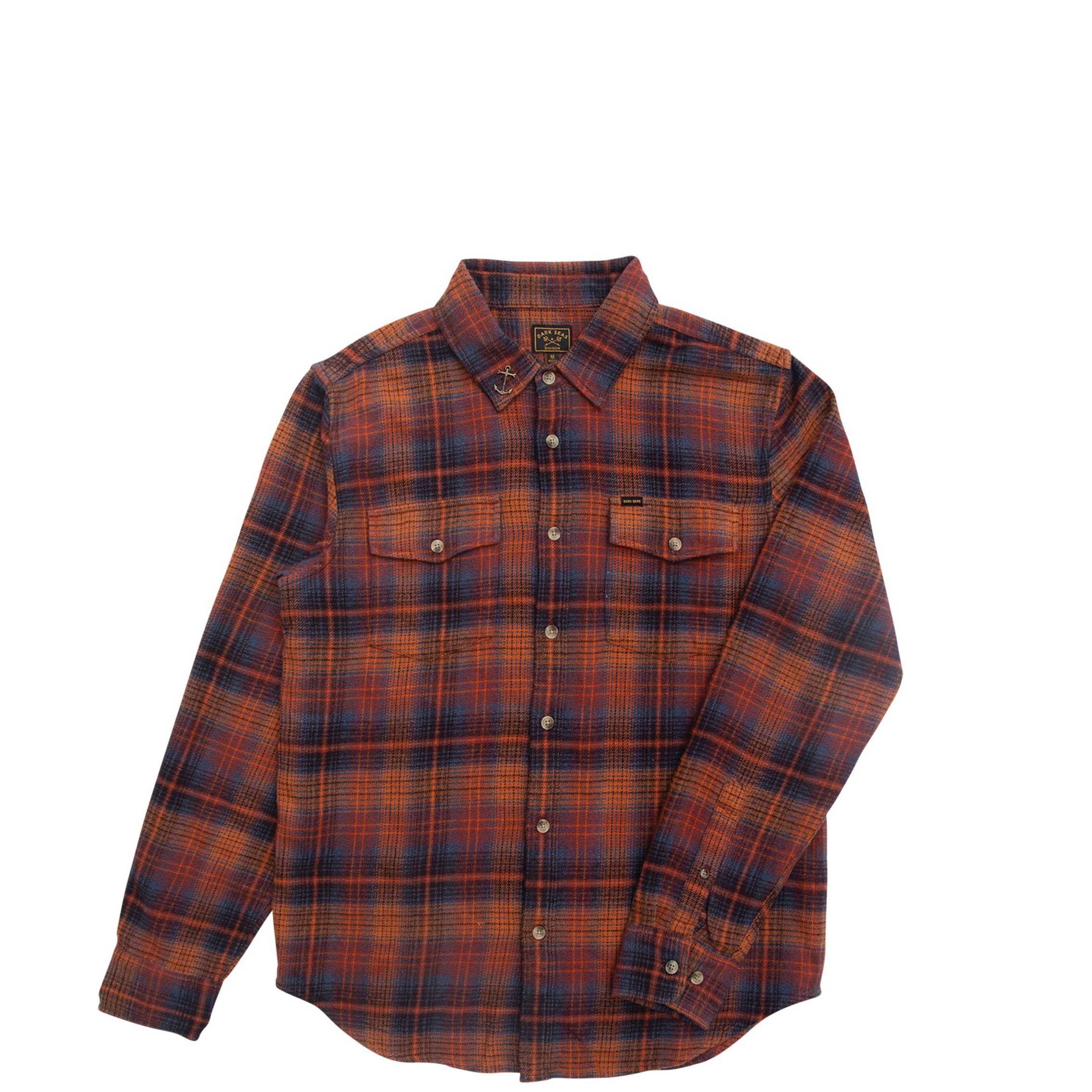 Dark Seas, Lakeview Woven shirt, navy/rust