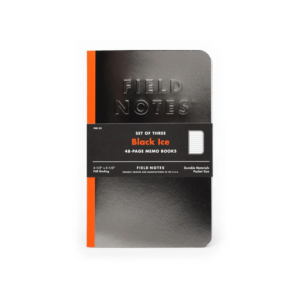 Field Notes 3-Pack Black Ice Paper