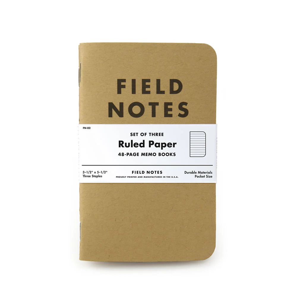 Field Notes 3-Pack Kraft Lined Paper