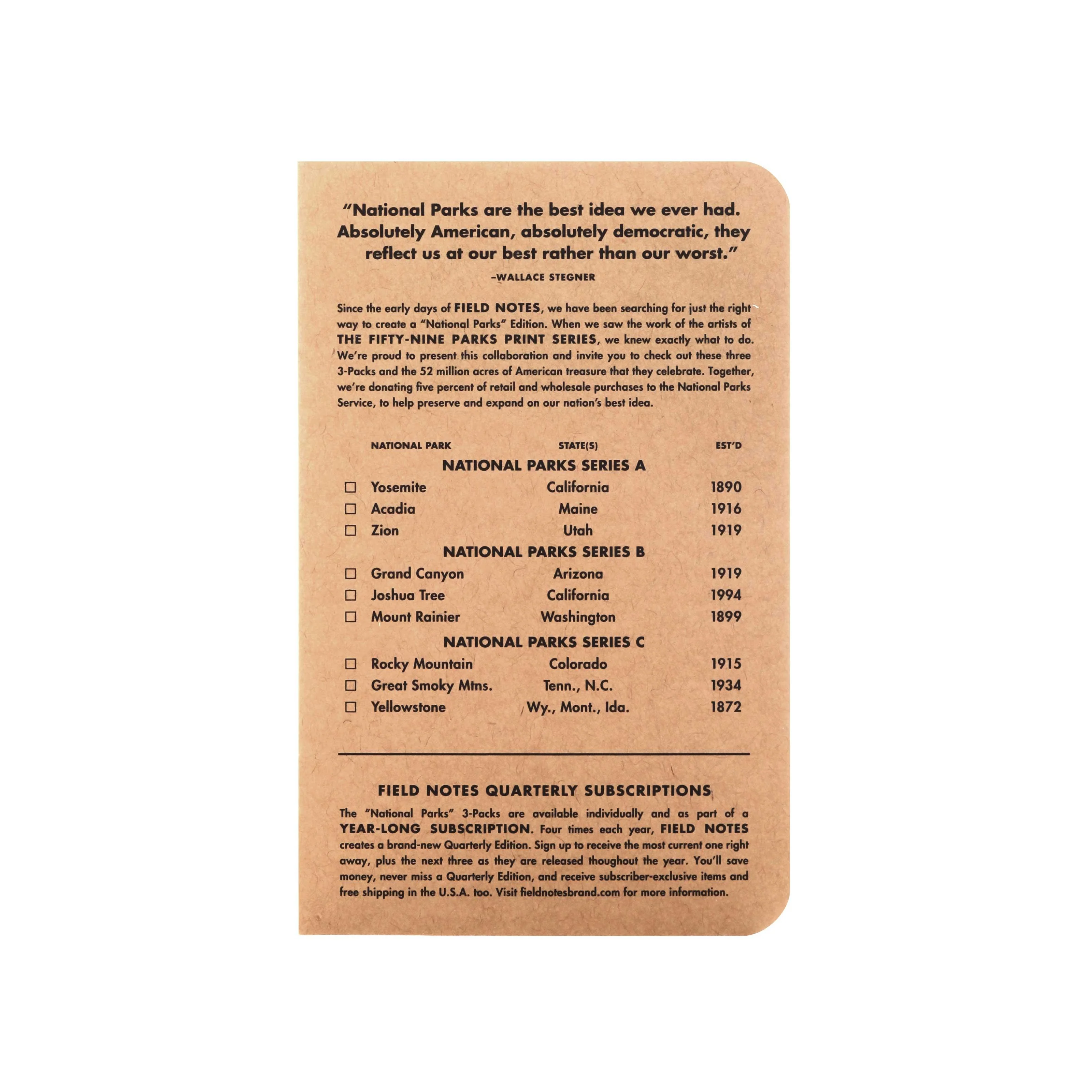 Field Notes National Parks Series B (Grand Canyon, Joshua Tree, Mt. Rainier; 3-Pack, graph) - Image 7