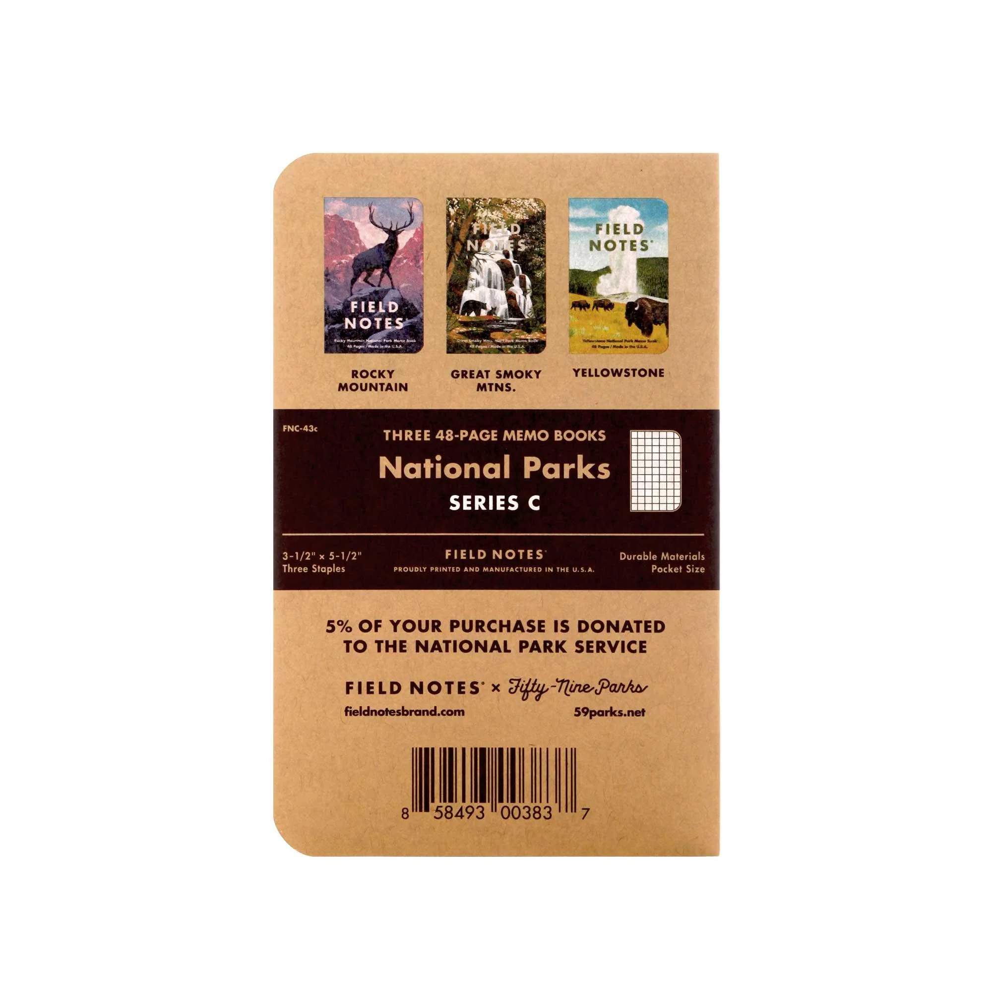 Field Notes National Parks Series C (Rocky, Smoky, Yellowstone; 3-Pack, graph) - Image 7