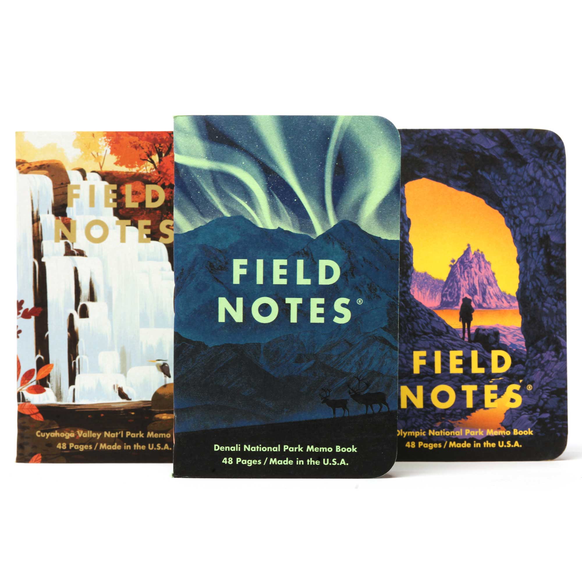 Field Notes National Parks Series E (Denali, Cuyahoga, Olympic; 3-Pack, graph)