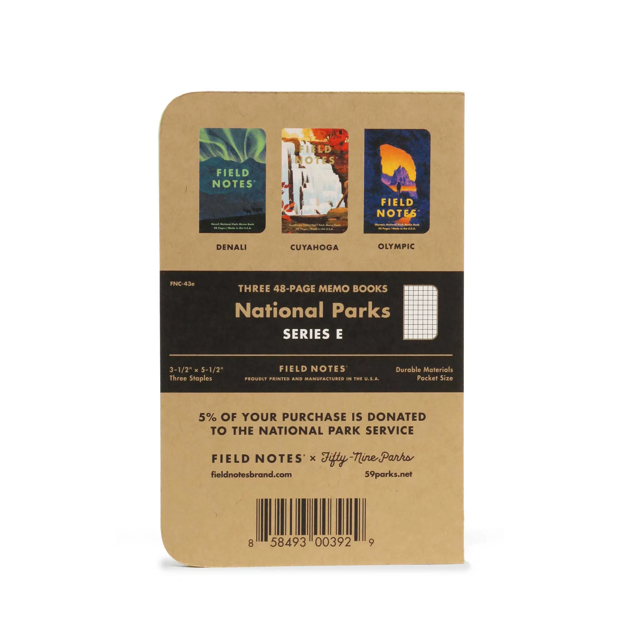 Field Notes National Parks Series E (Denali, Cuyahoga, Olympic; 3-Pack, graph) - Image 2