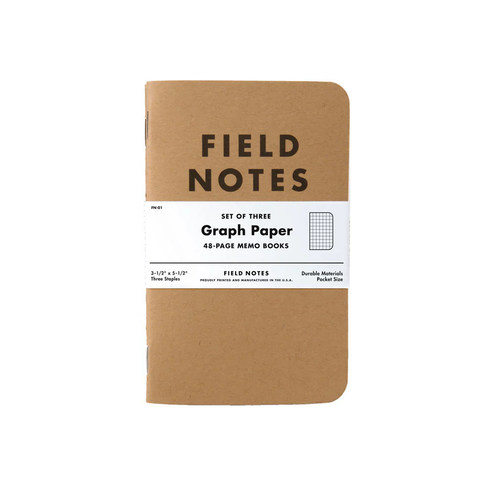 Field Notes Original Kraft 3-Pack Notebooks - Graph