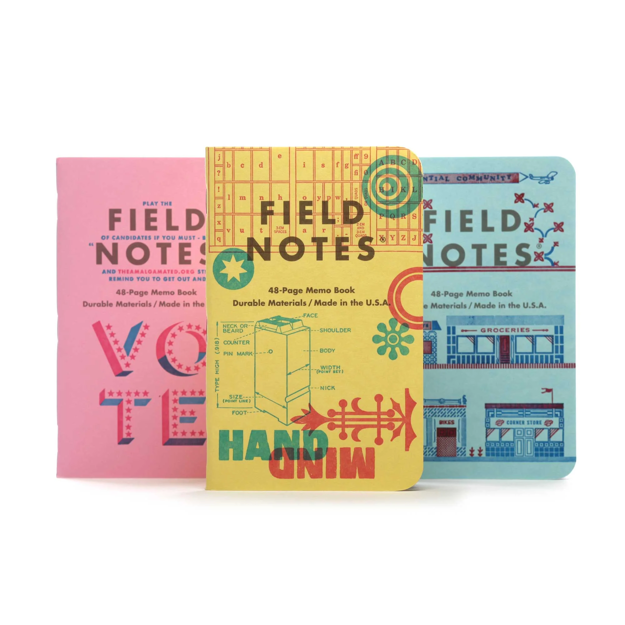 Field Notes United States of Letterpress Pack C (3-Pack, graph)