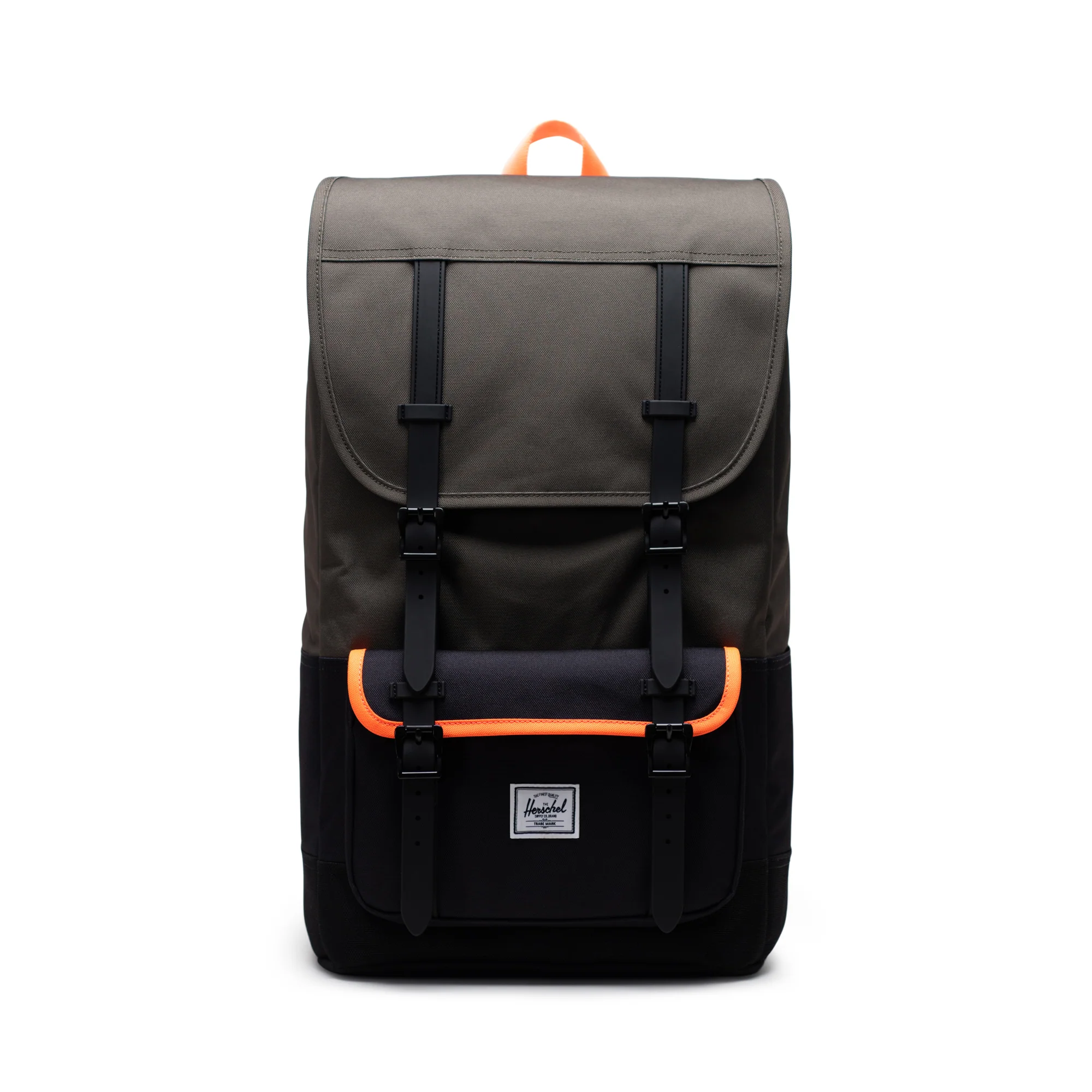 Herschel Little America Pro, ivy green/black/shocking orange