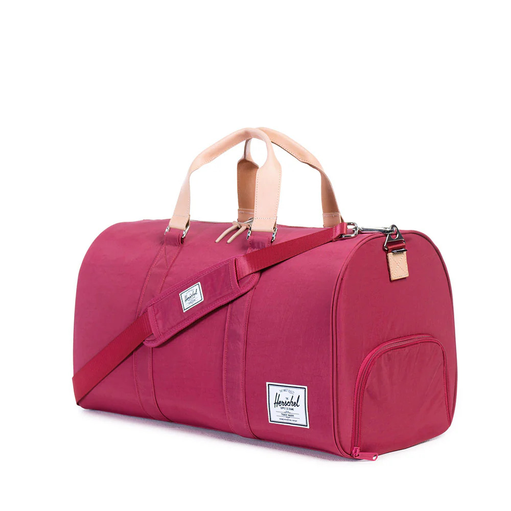 Herschel Novel Duffle Bag, Nylon Windsor Wine/Veggie Tan Leather - Image 2