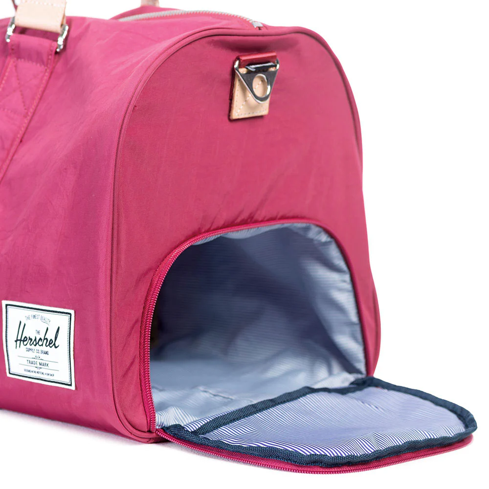 Herschel Novel Duffle Bag, Nylon Windsor Wine/Veggie Tan Leather - Image 3