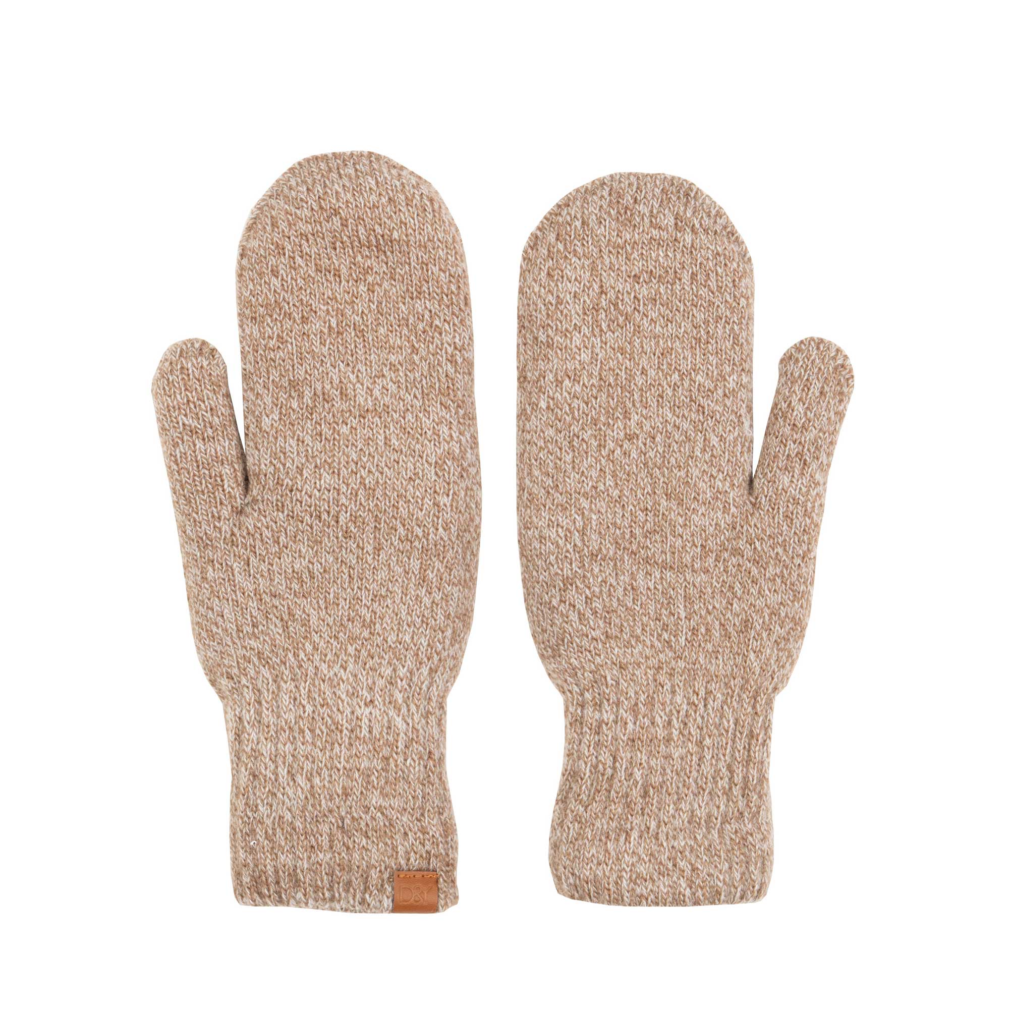 Hume Womens Marled Knit Lined Mittens, taupe