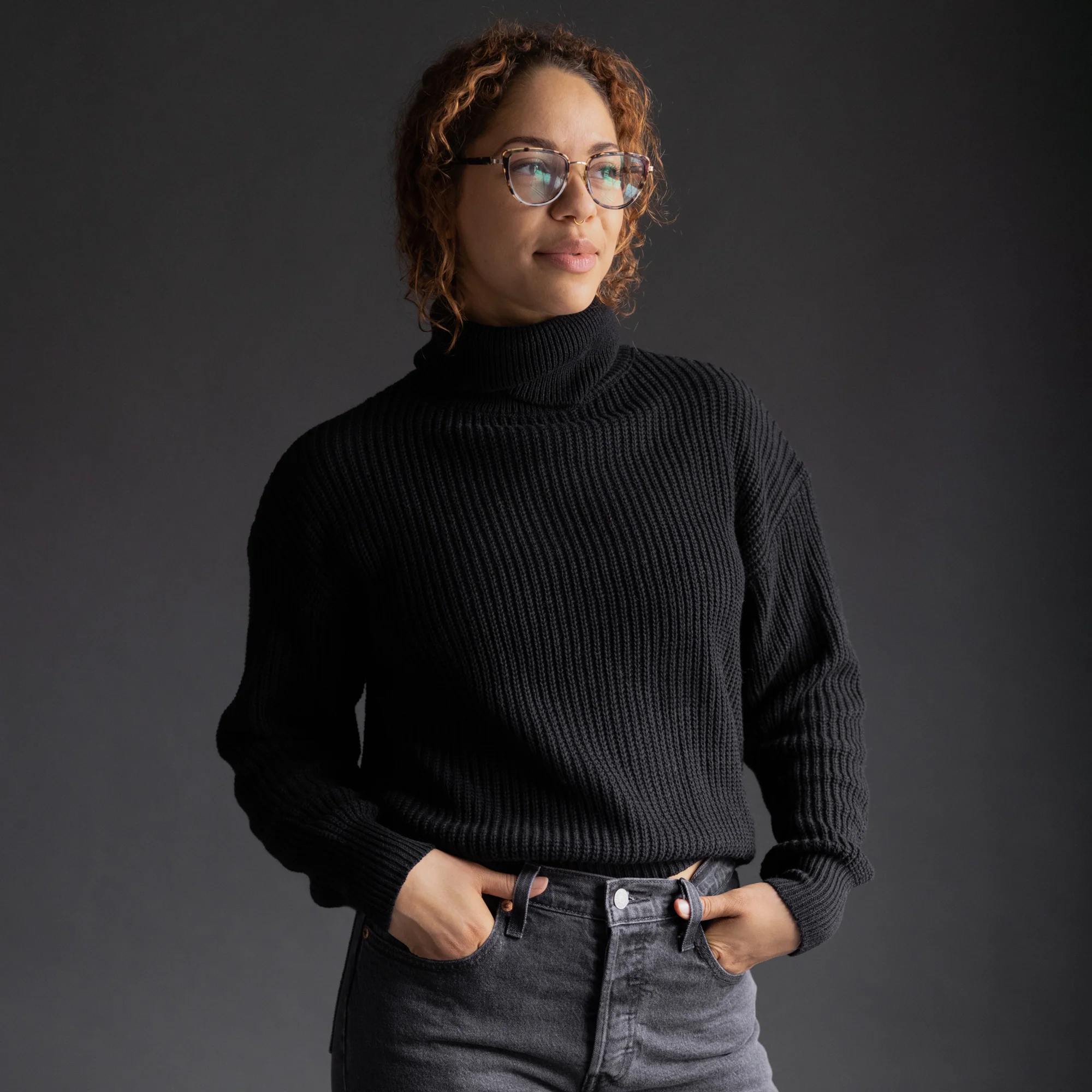 Hume Womens Oversized Turtleneck Sweater - Image 2