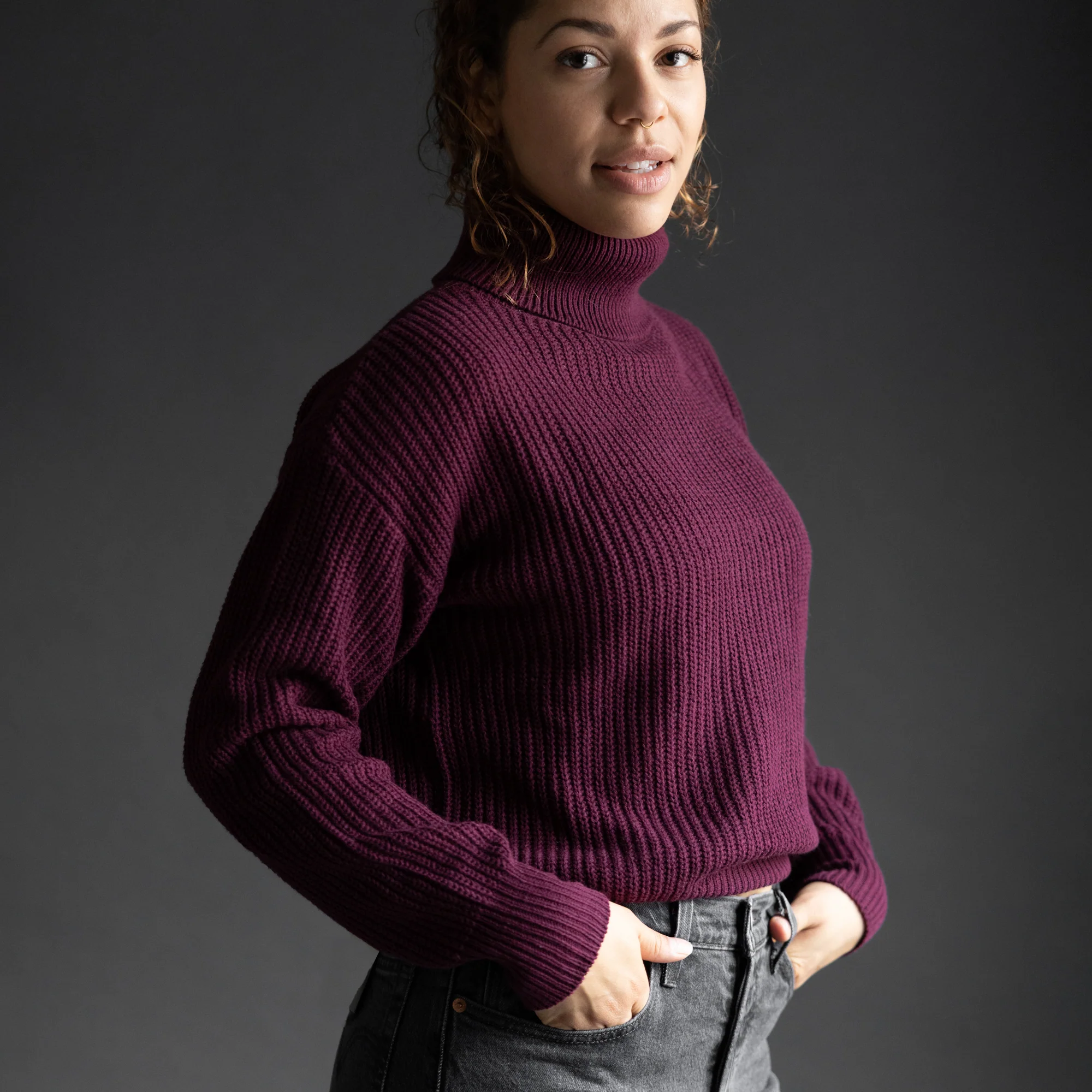 Hume Womens Oversized Turtleneck Sweater - Image 2
