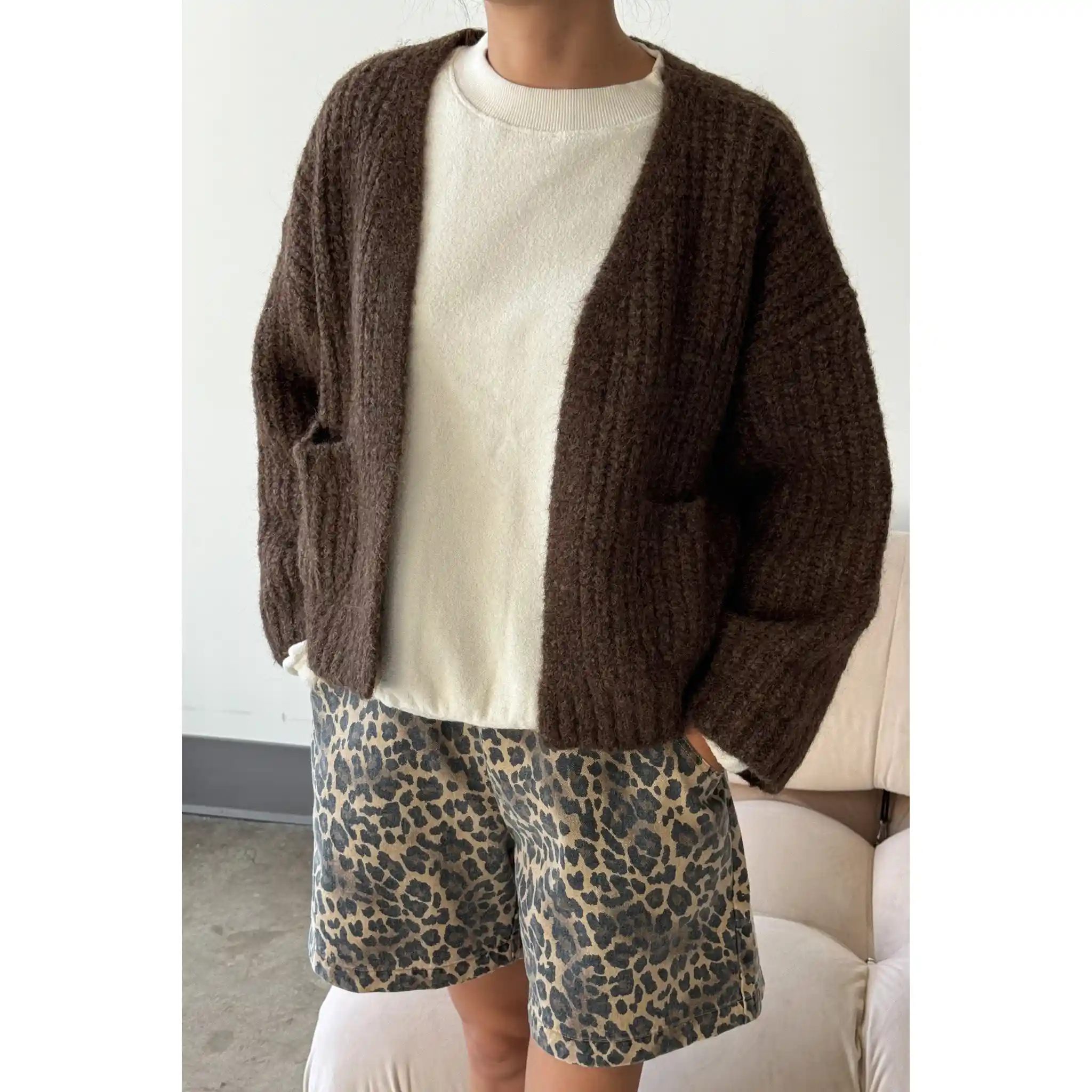 Le Bon Shoppe Alpaca Sweater Jacket, wood - Image 3