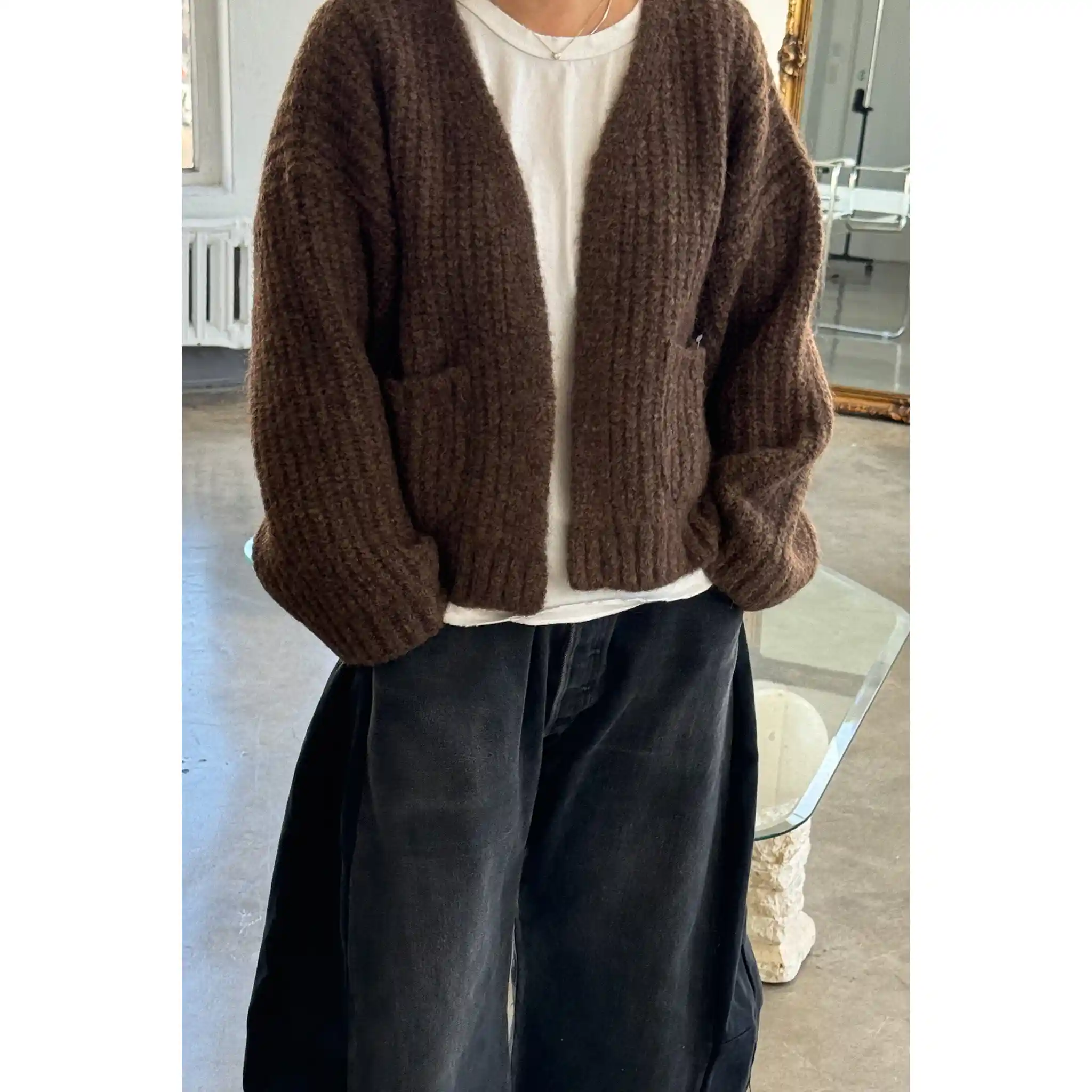 Le Bon Shoppe Alpaca Sweater Jacket, wood - Image 5