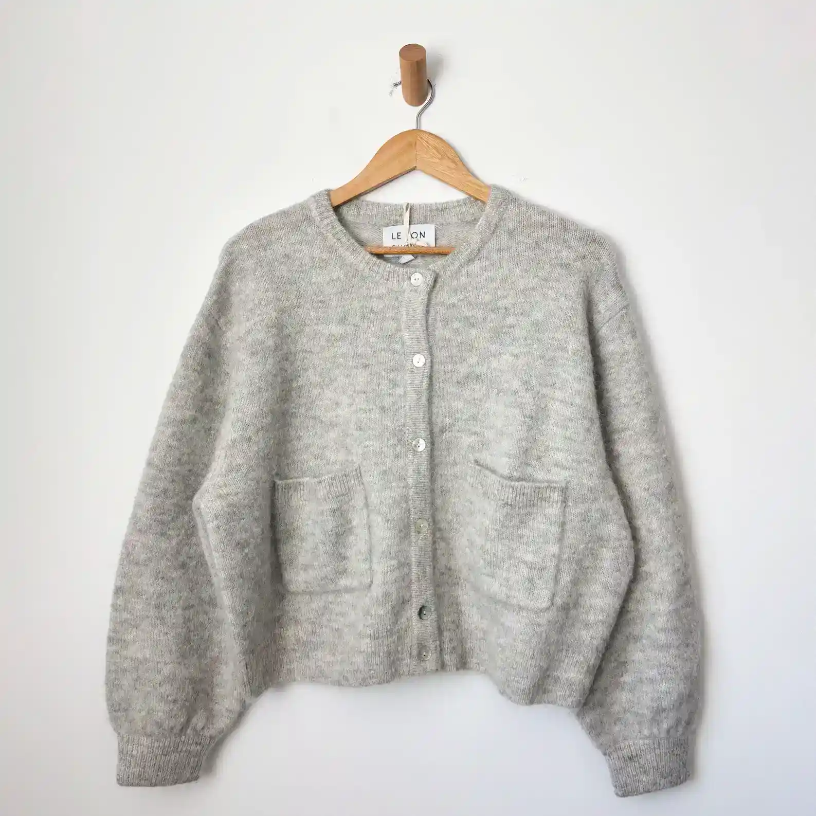 Le Bon Shoppe Womens Amélie Alpaca Cardigan, light grey