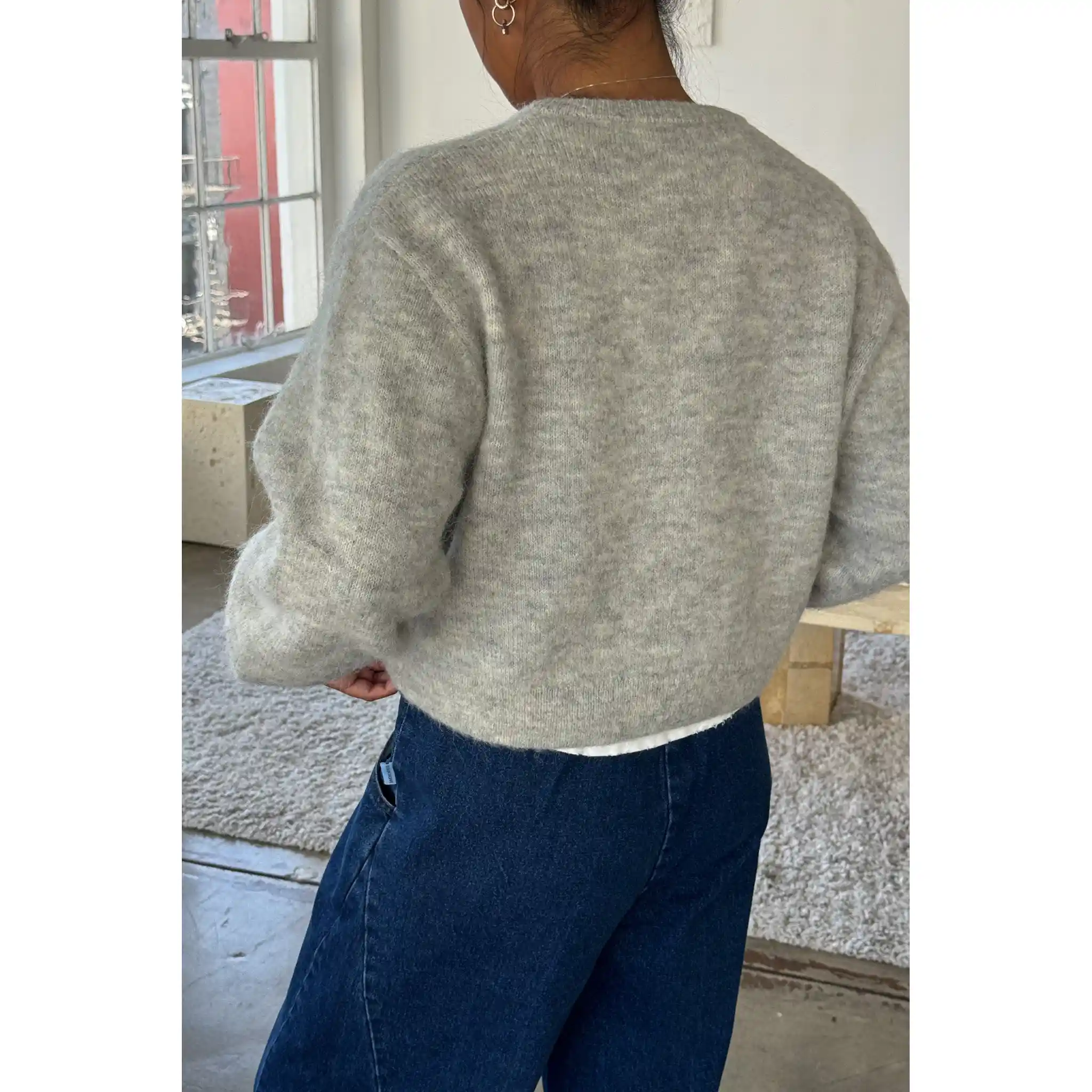Le Bon Shoppe Womens Amélie Alpaca Cardigan, light grey - Image 5