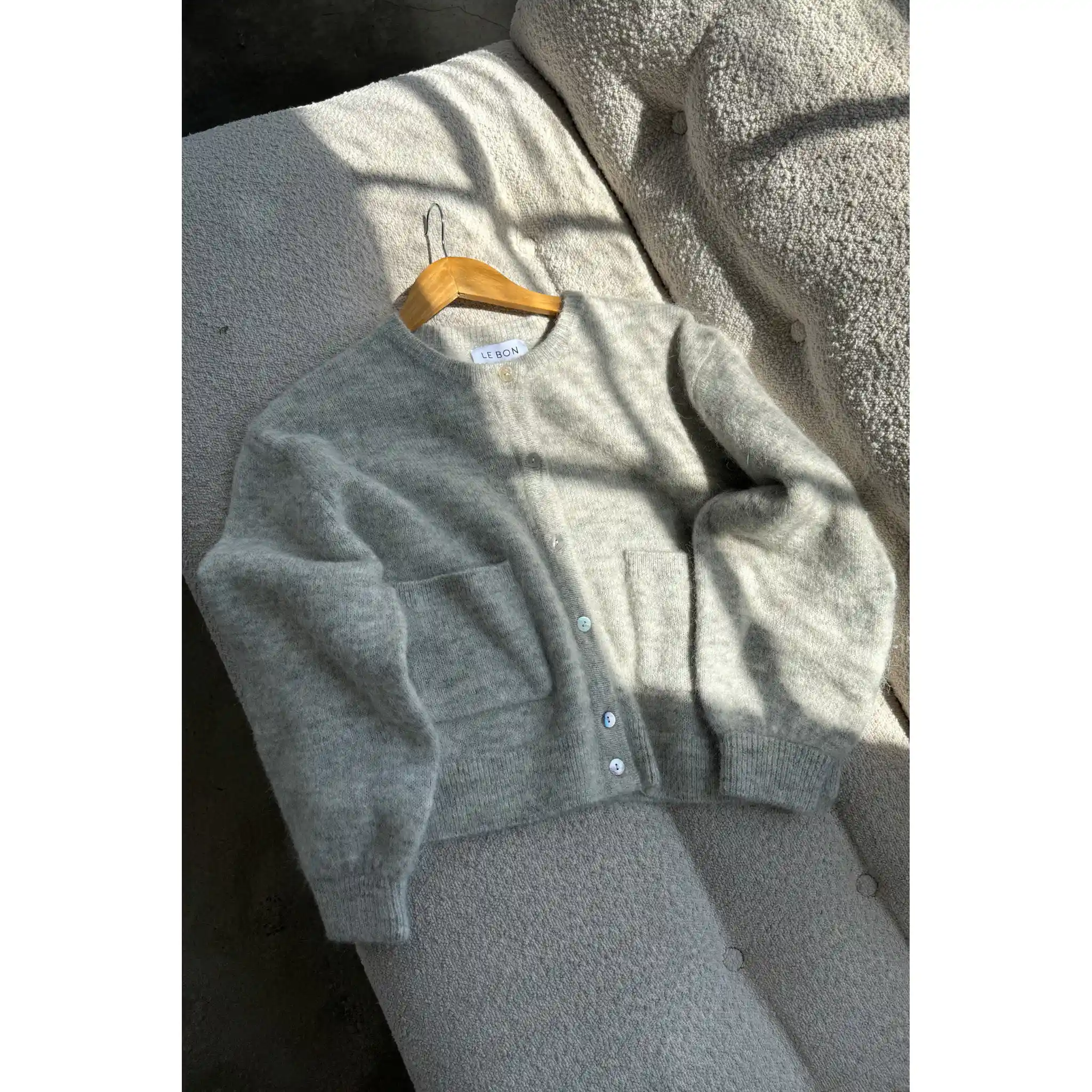 Le Bon Shoppe Womens Amélie Alpaca Cardigan, light grey - Image 6