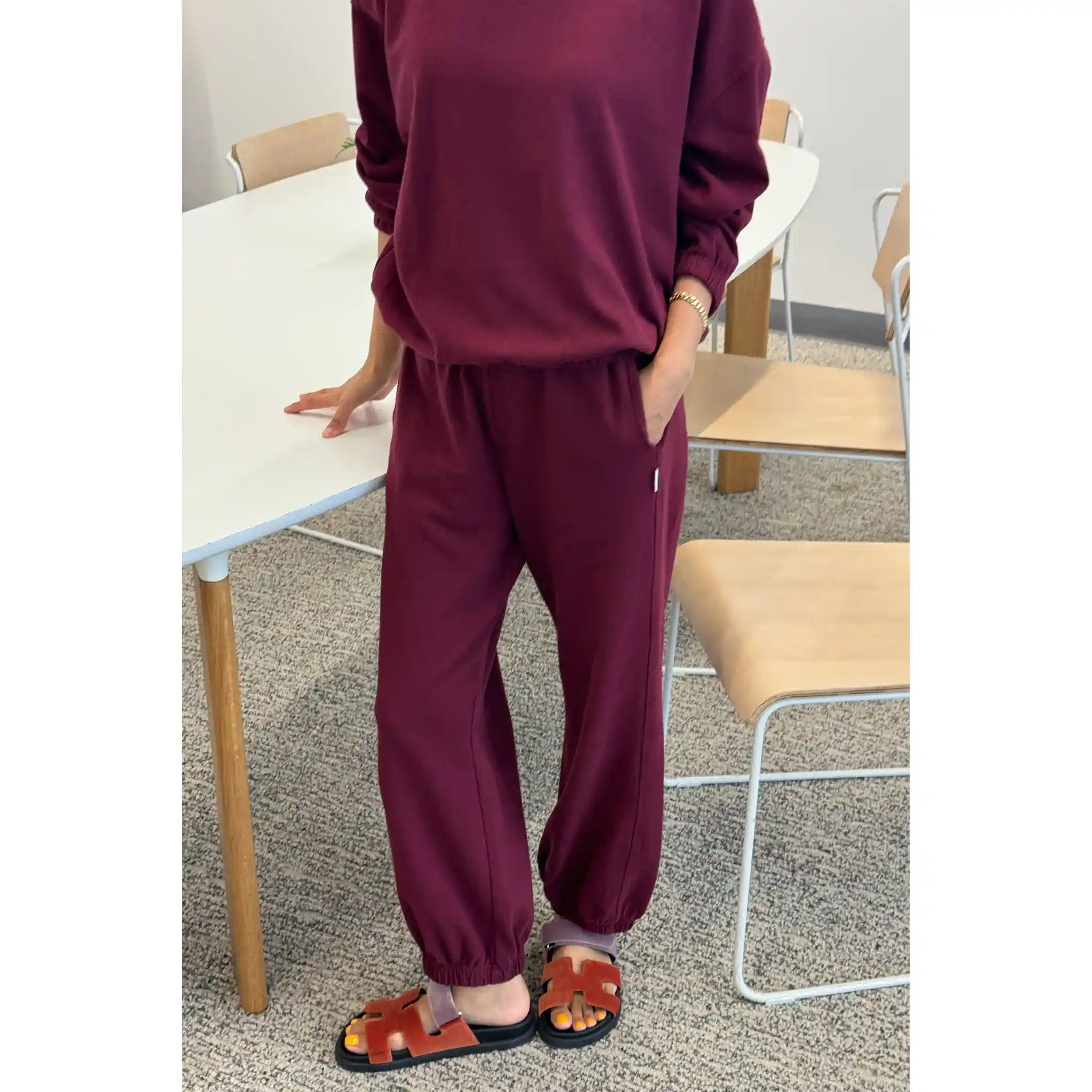 Le Bon Shoppe Womens Balloon Pants, cabernet