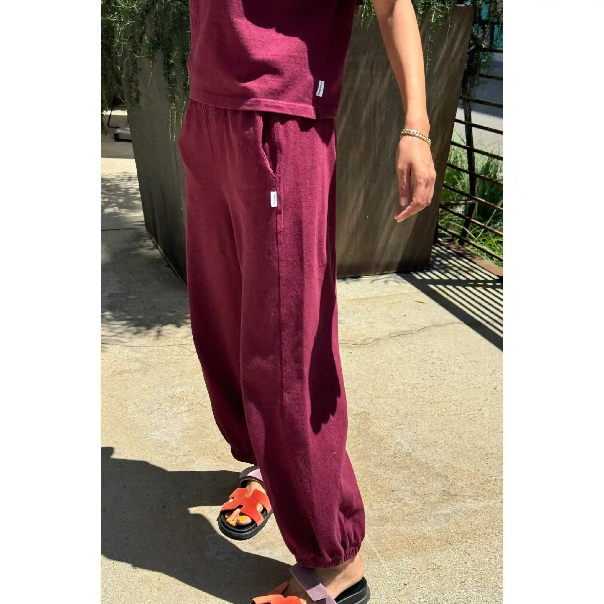 Le Bon Shoppe Womens Balloon Pants, cabernet - Image 4