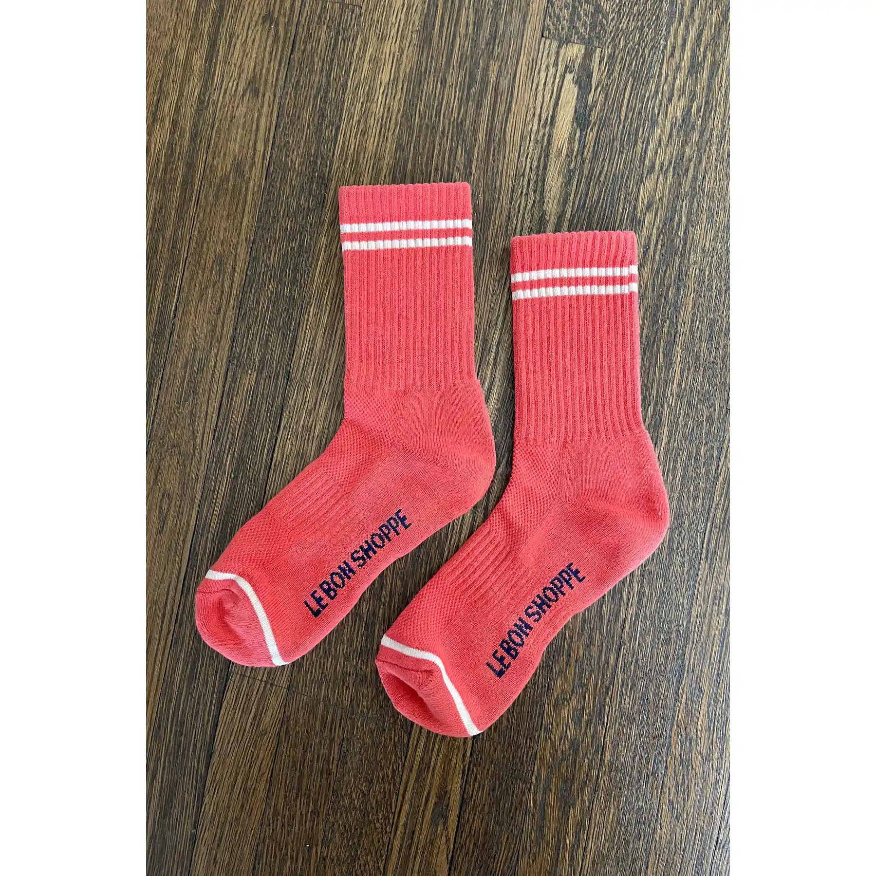 Le Bon Shoppe Womens Boyfriend Socks, coral - Image 2