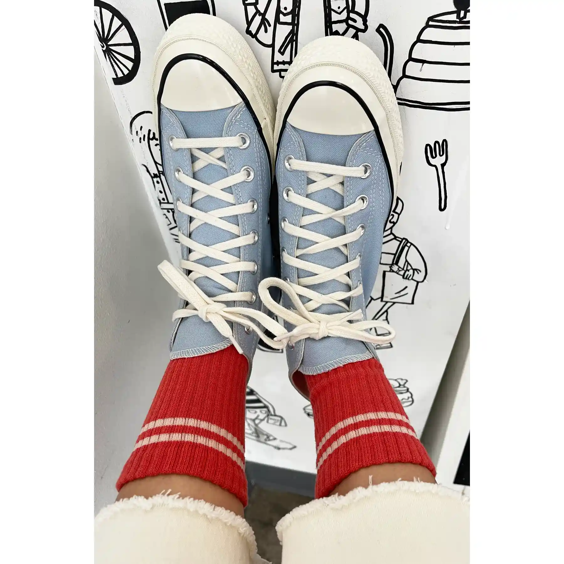 Le Bon Shoppe Womens Boyfriend Socks, coral - Image 3