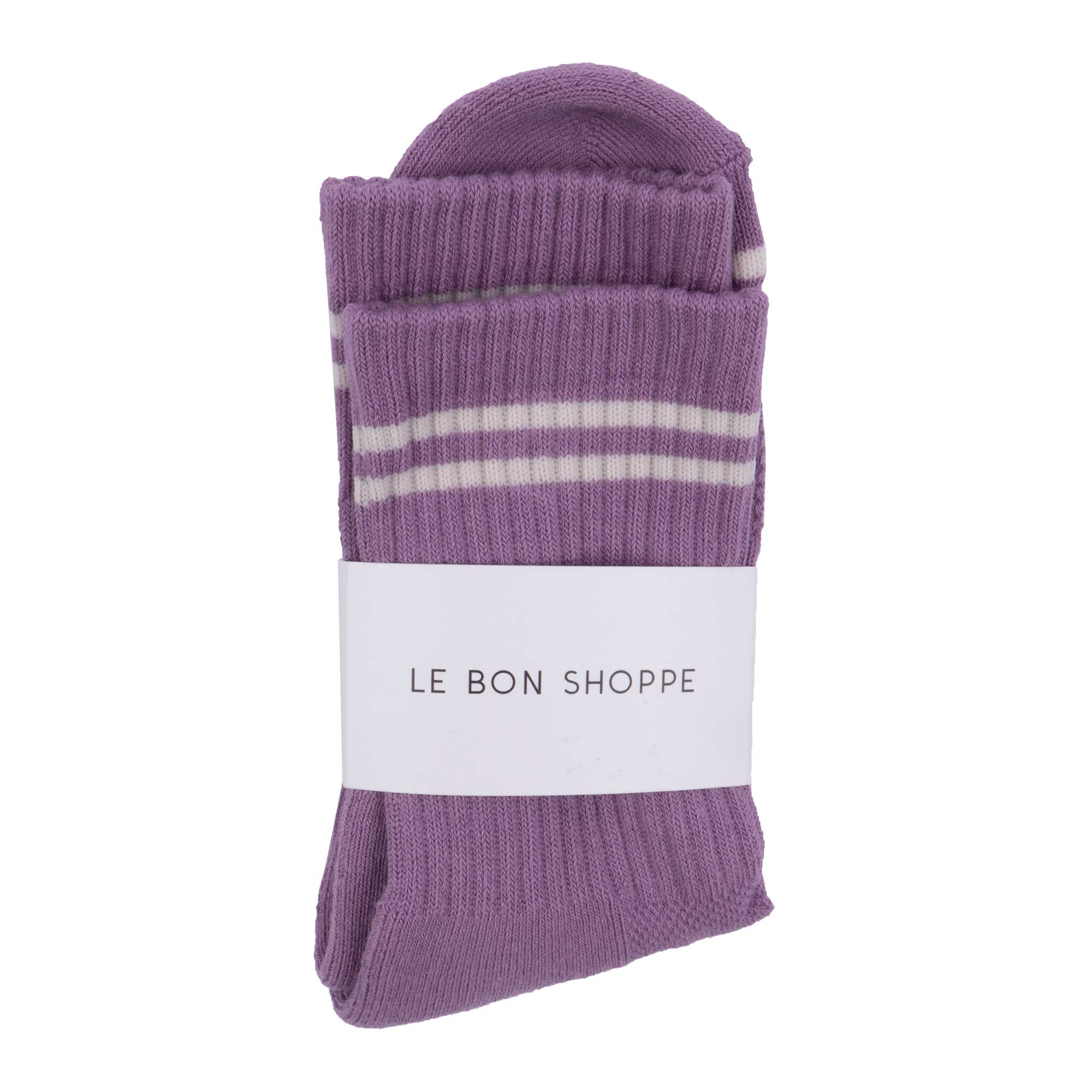 Le Bon Shoppe Boyfriend Socks, Grape - Image 2