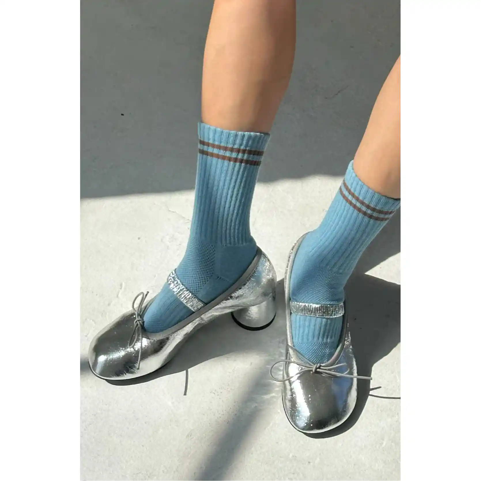 Le Bon Shoppe Womens Boyfriend Socks, powder blue - Image 2