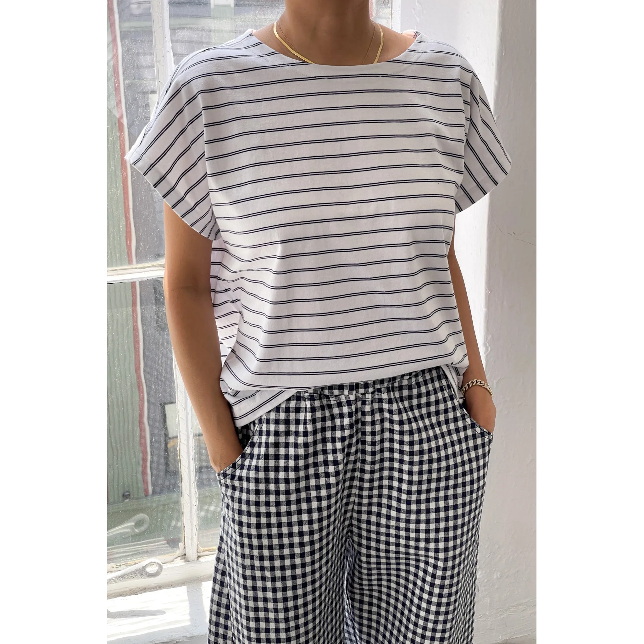 Le Bon Shoppe Chérie Tee, white / navy - Image 4