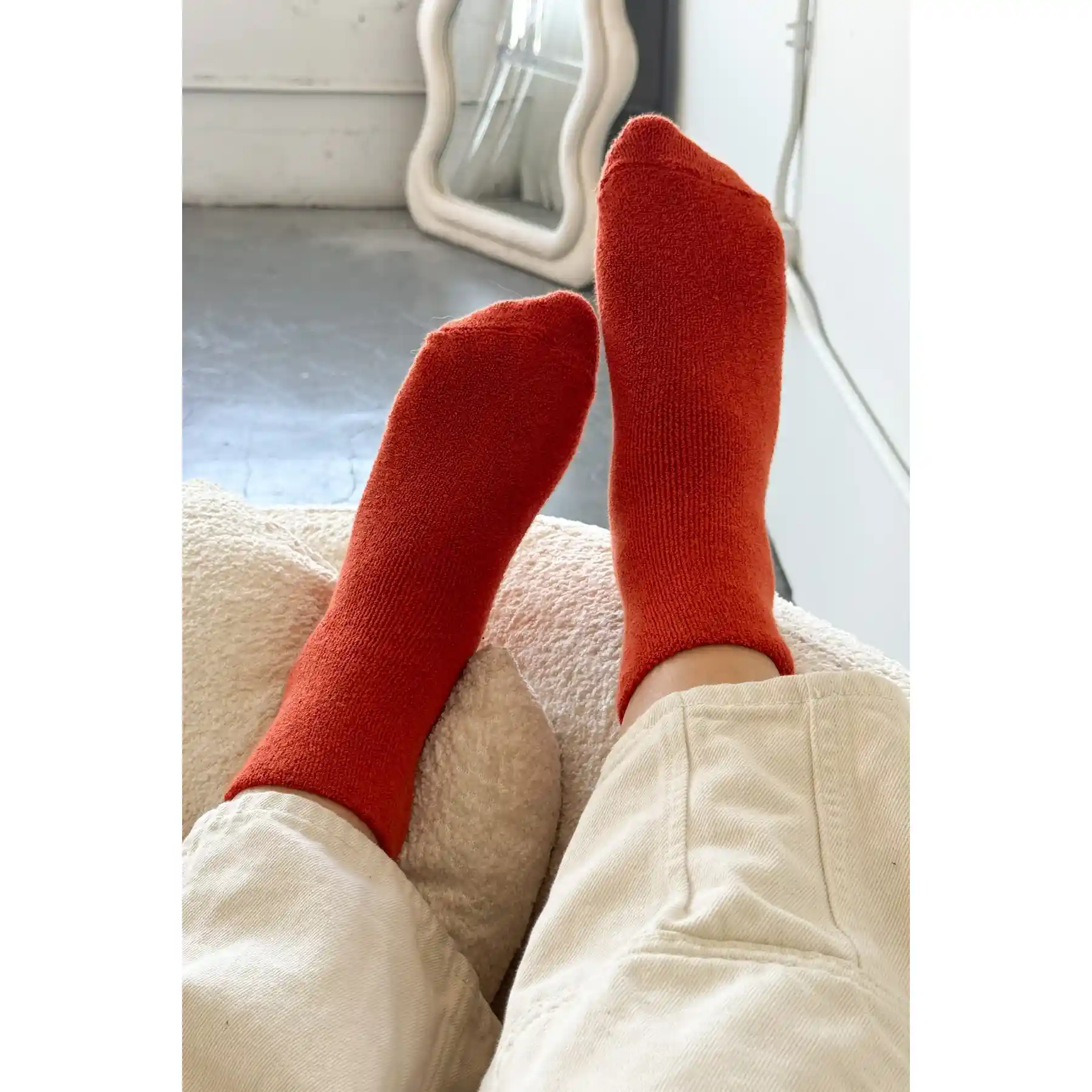 Le Bon Shoppe Womens Cloud Socks, burnt orange - Image 4