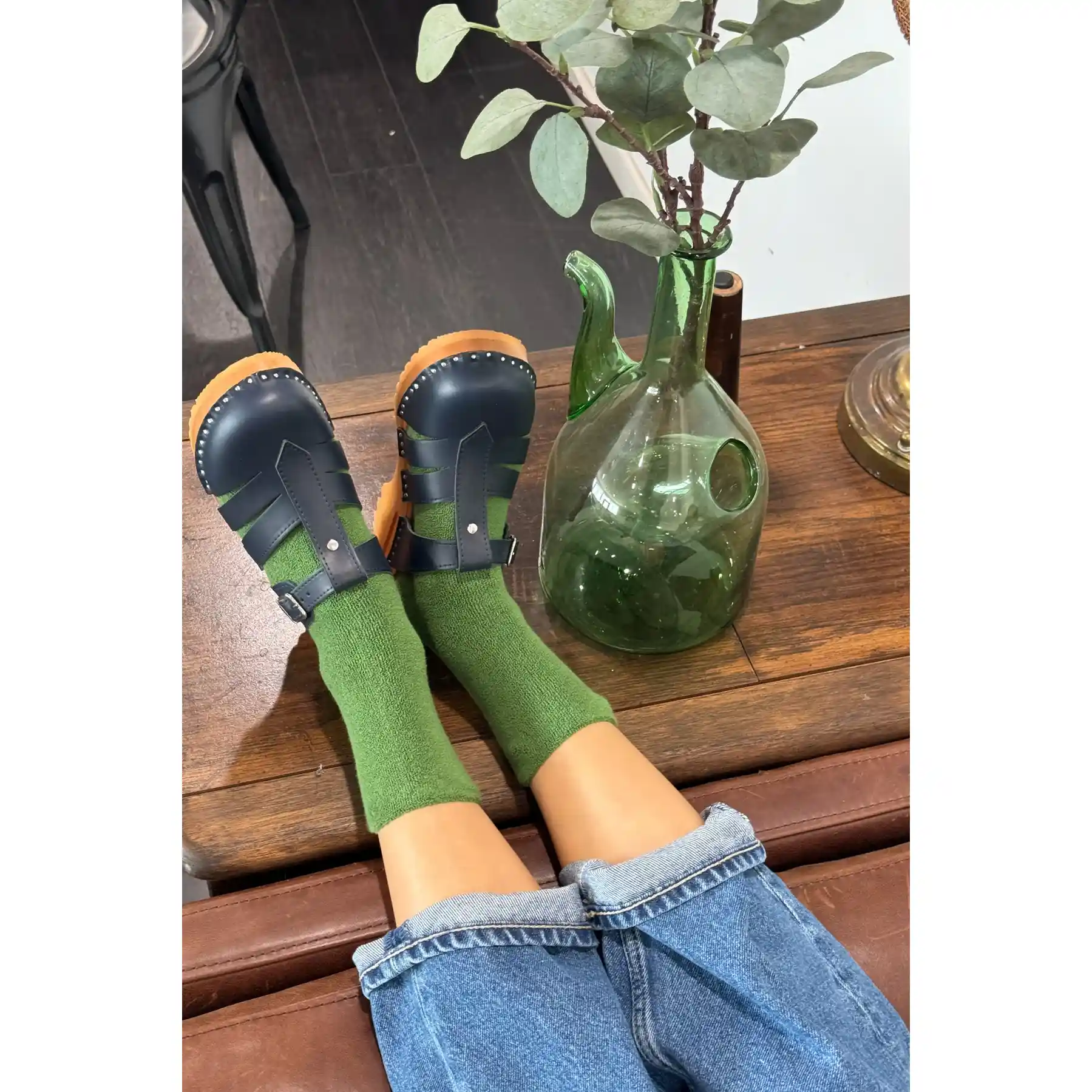Le Bon Shoppe Womens Cloud Socks, kale - Image 2