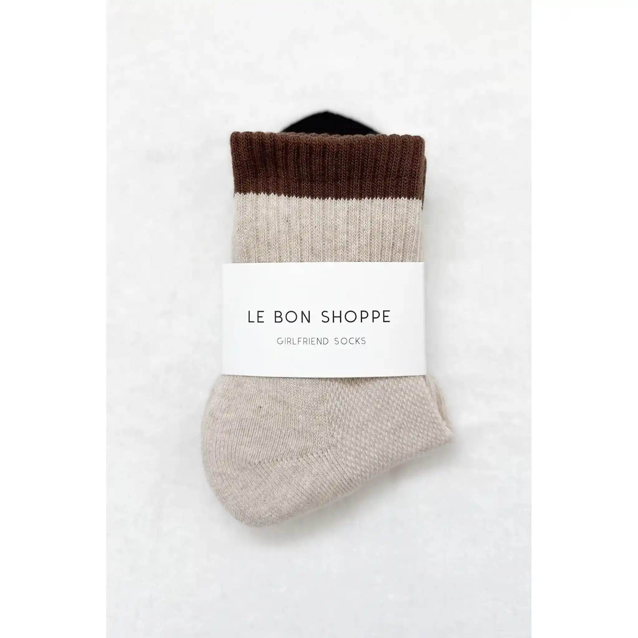 Le Bon Shoppe Womens Color Block Girlfriend Socks, black coffee - Image 2