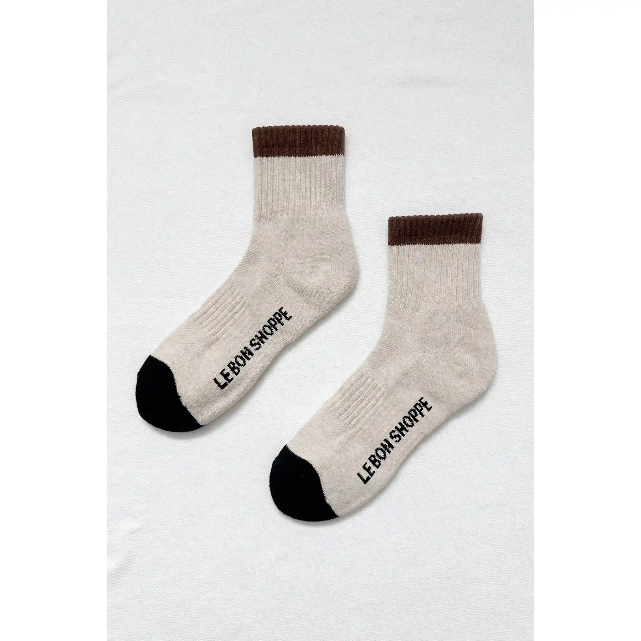 Le Bon Shoppe Womens Color Block Girlfriend Socks, black coffee - Image 3