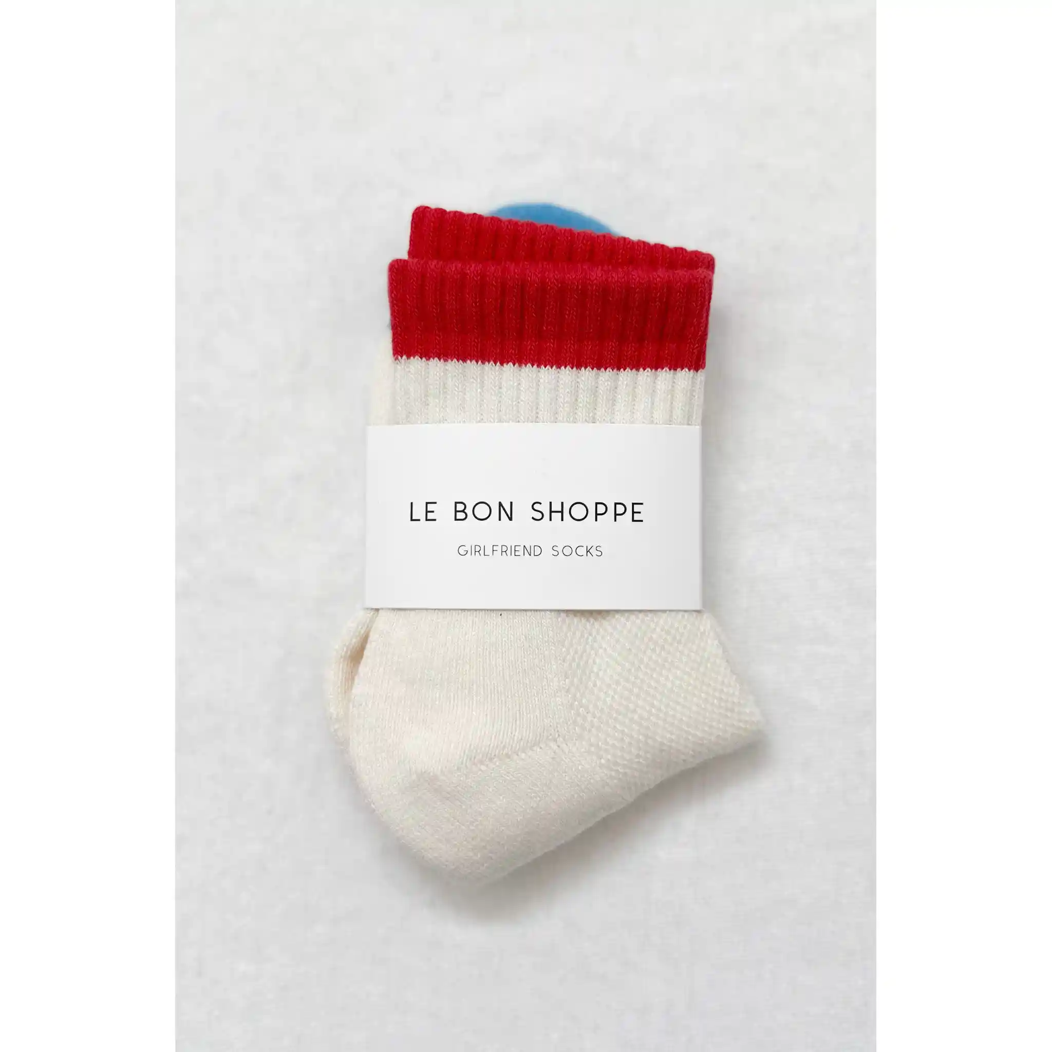 Le Bon Shoppe Womens Color Block Girlfriend Socks, blue red - Image 2