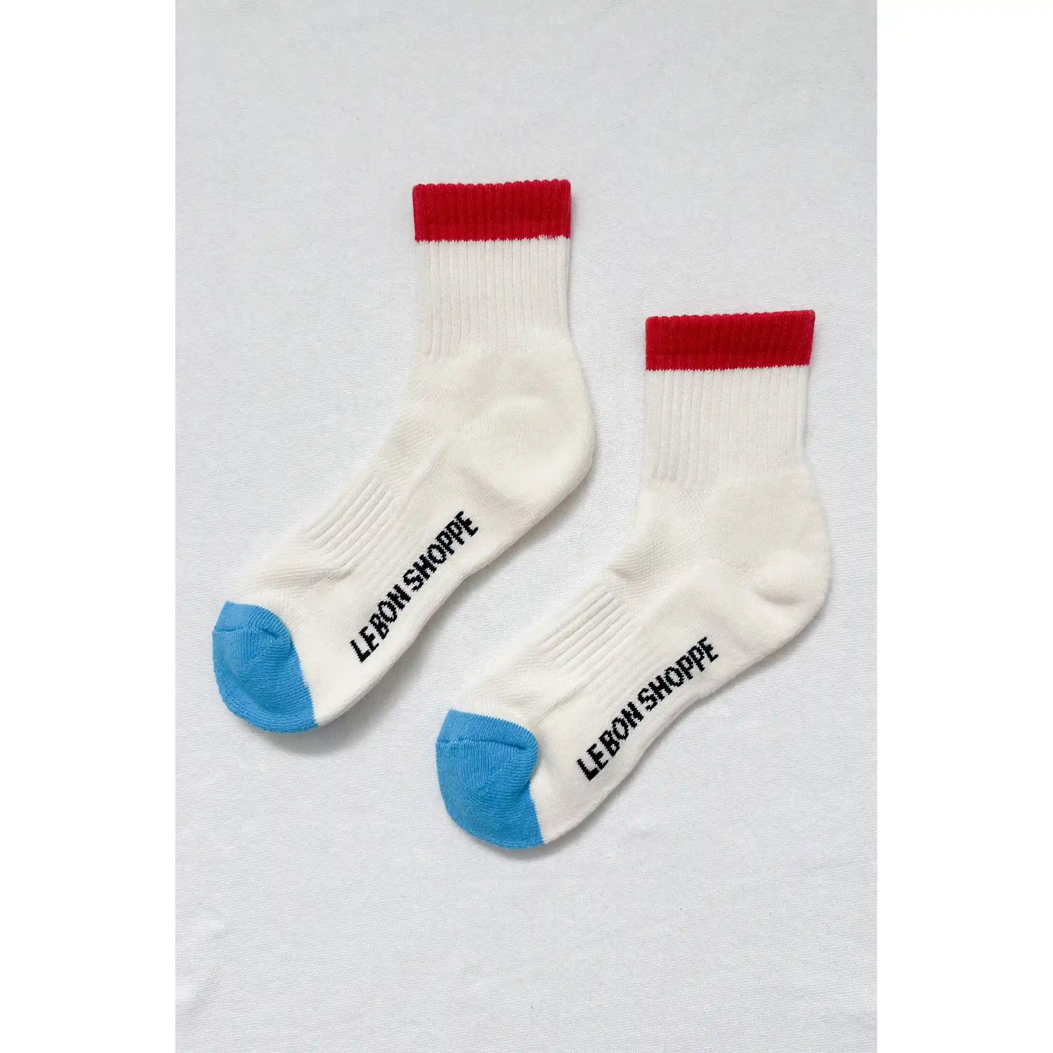 Le Bon Shoppe Womens Color Block Girlfriend Socks, blue red - Image 3
