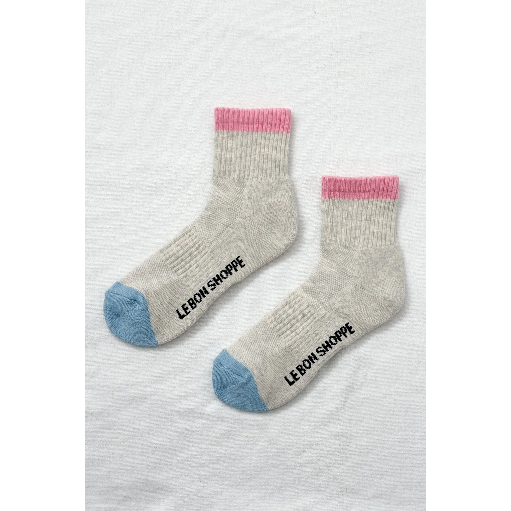 Le Bon Shoppe Color Block Girlfriend Socks, grey pink - Image 2
