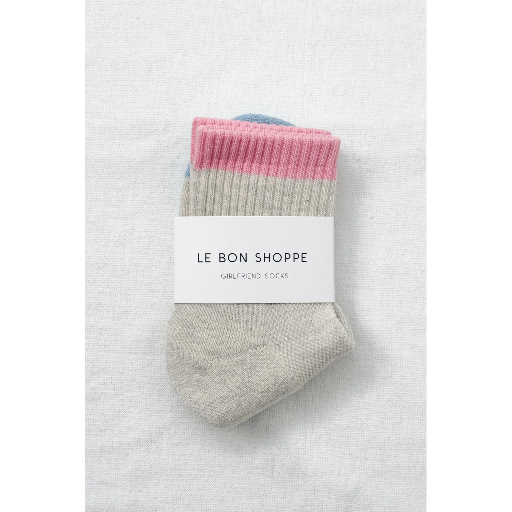 Le Bon Shoppe Color Block Girlfriend Socks, grey pink - Image 3