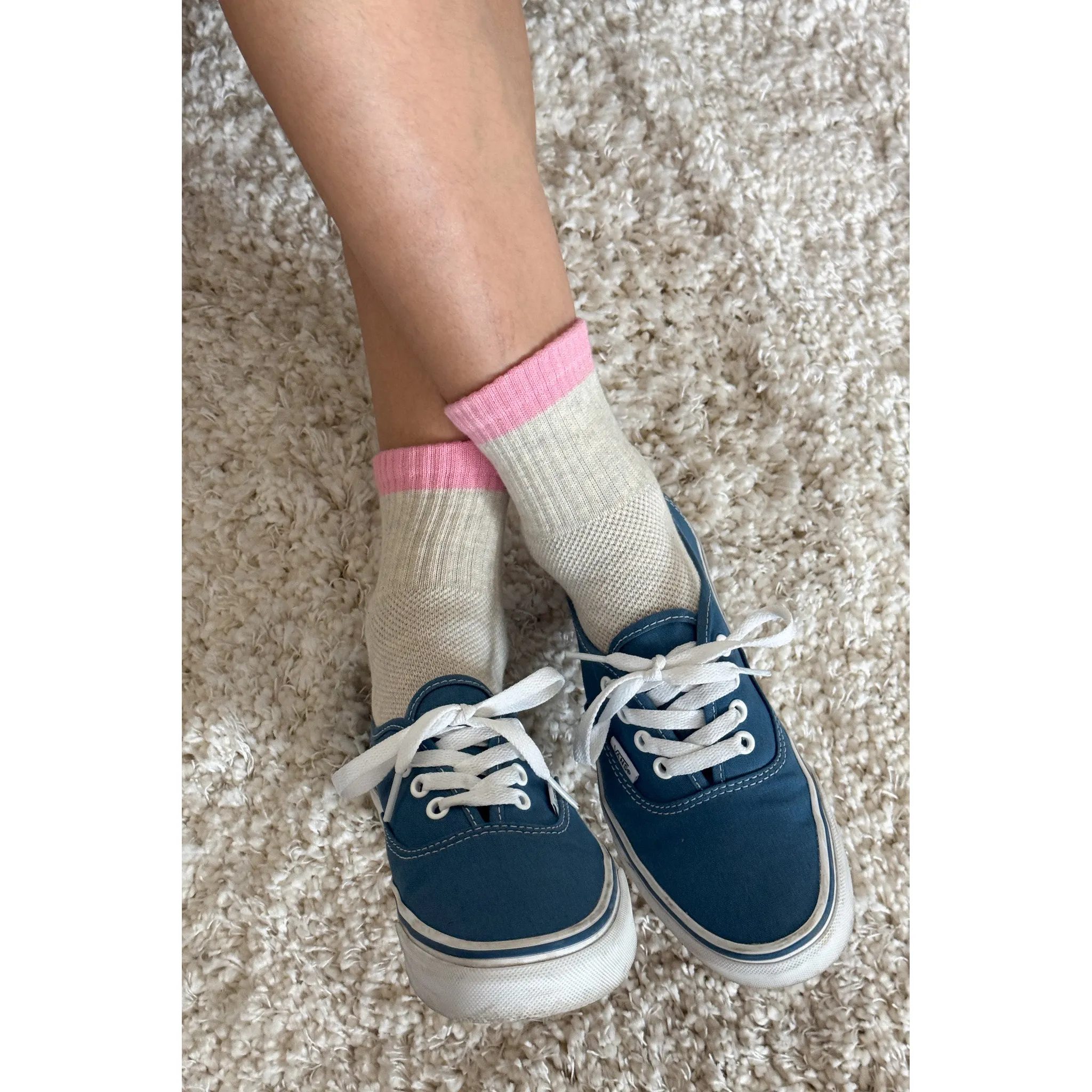 Le Bon Shoppe Color Block Girlfriend Socks, grey pink - Image 4