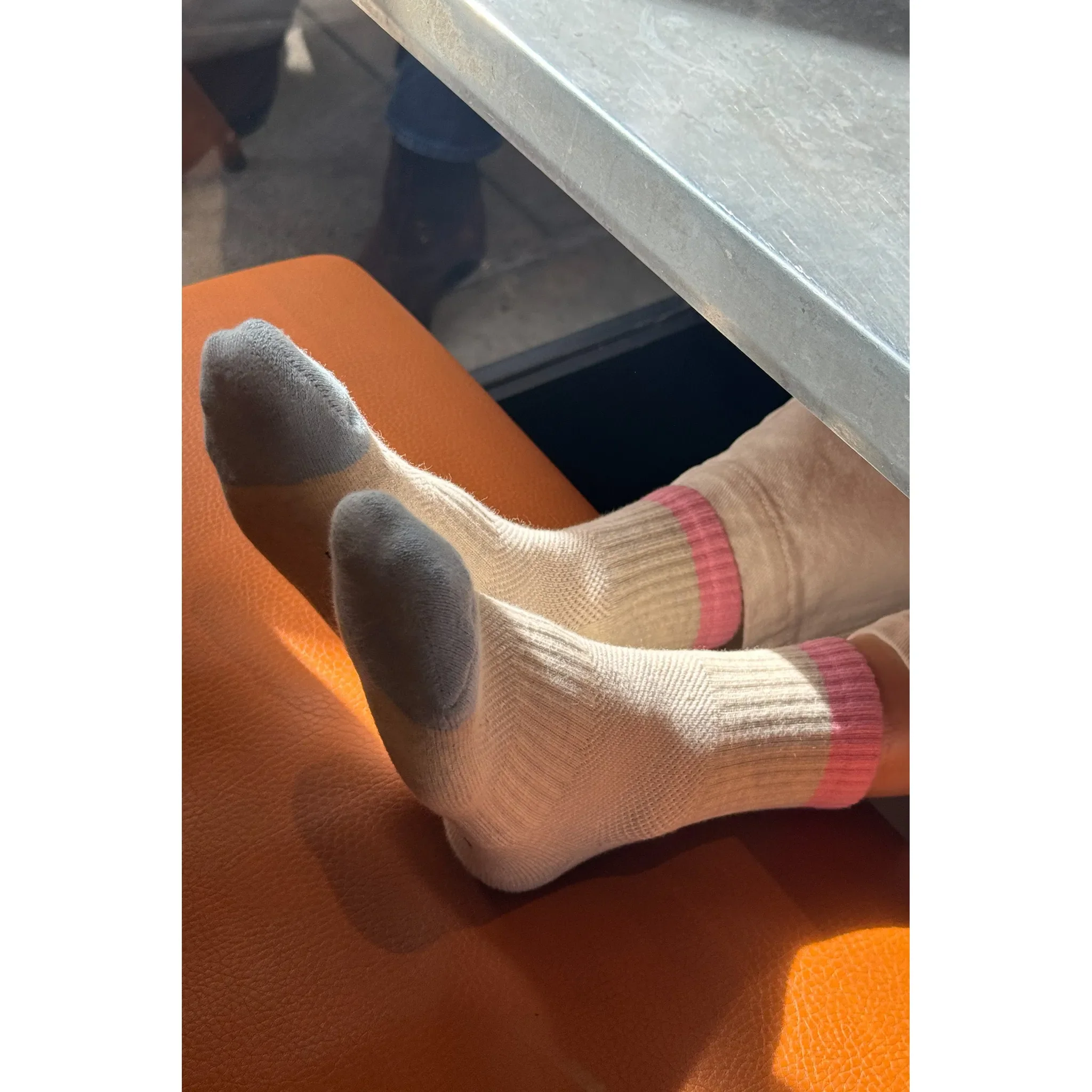 Le Bon Shoppe Color Block Girlfriend Socks, grey pink - Image 7