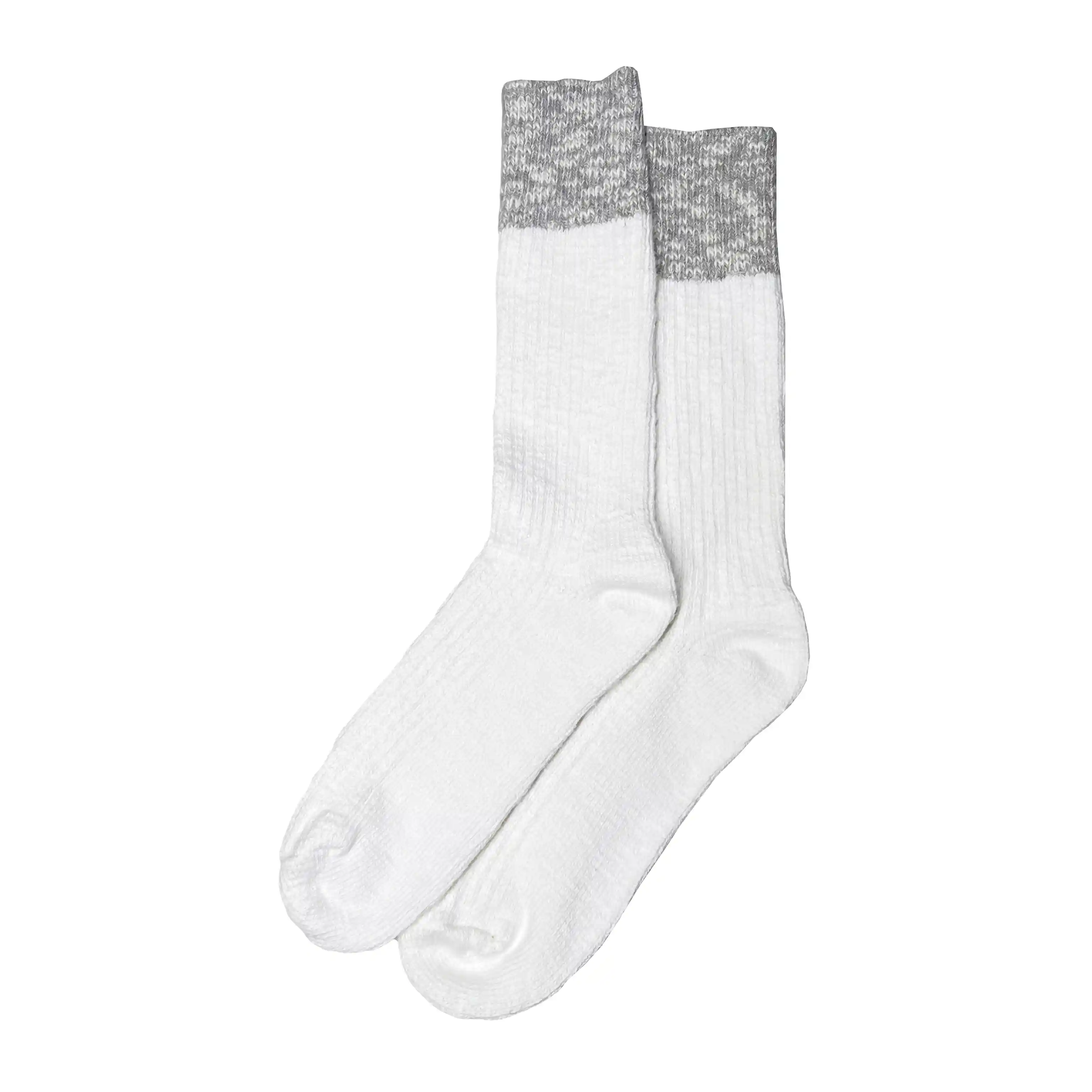 Le Bon Shoppe Colour Block Cottage Socks, white linen/heather grey